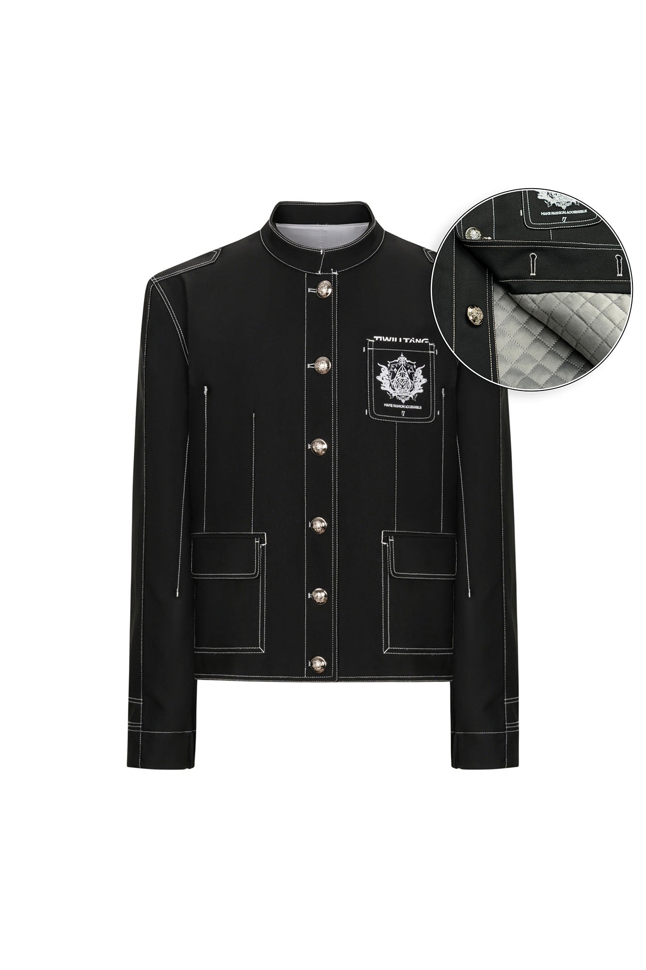 TIWILLTANG Stitched Badge-Embroidered Jacket