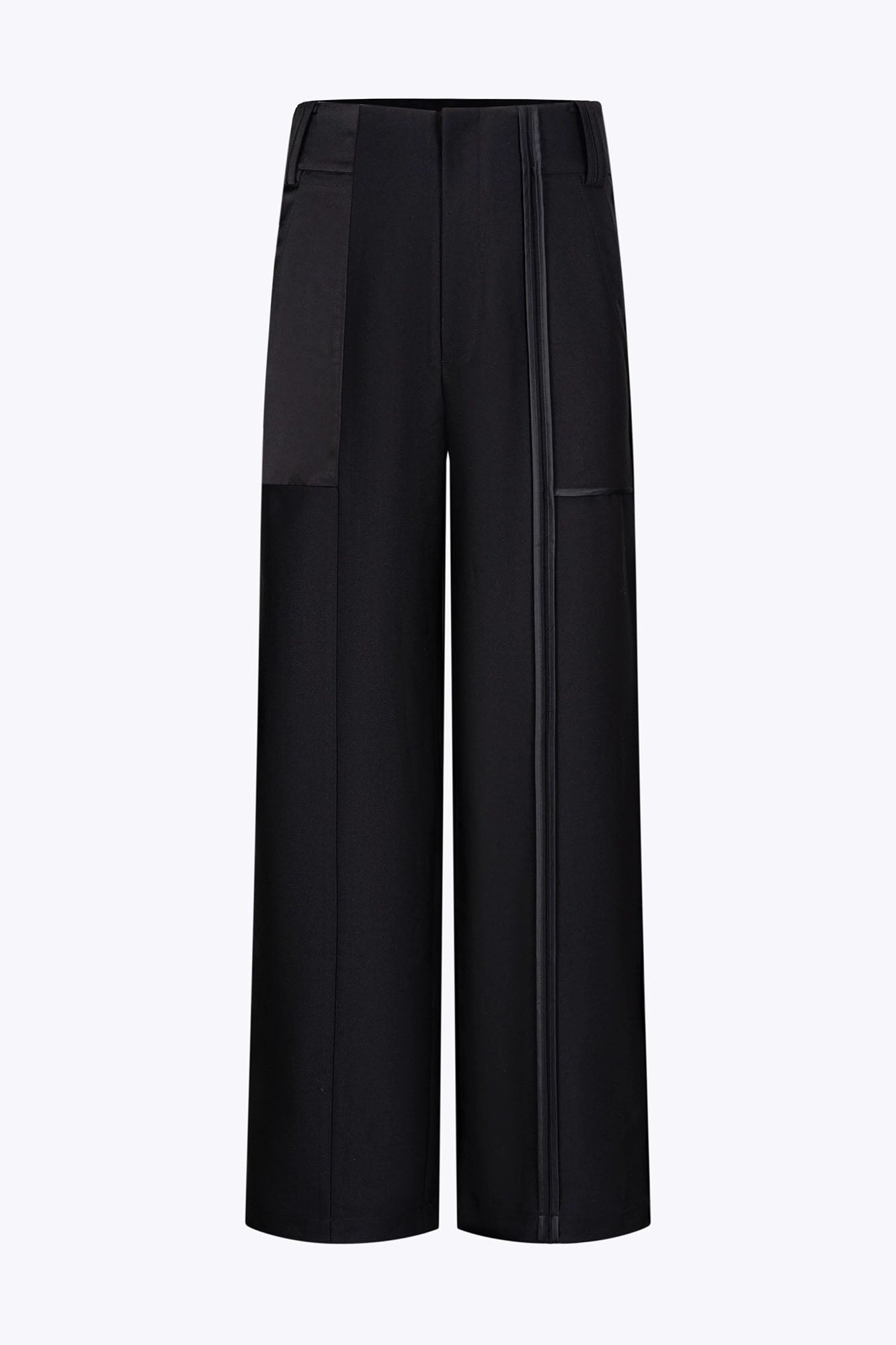 TIWILLTANG Satin Panel Straight-Leg Pants