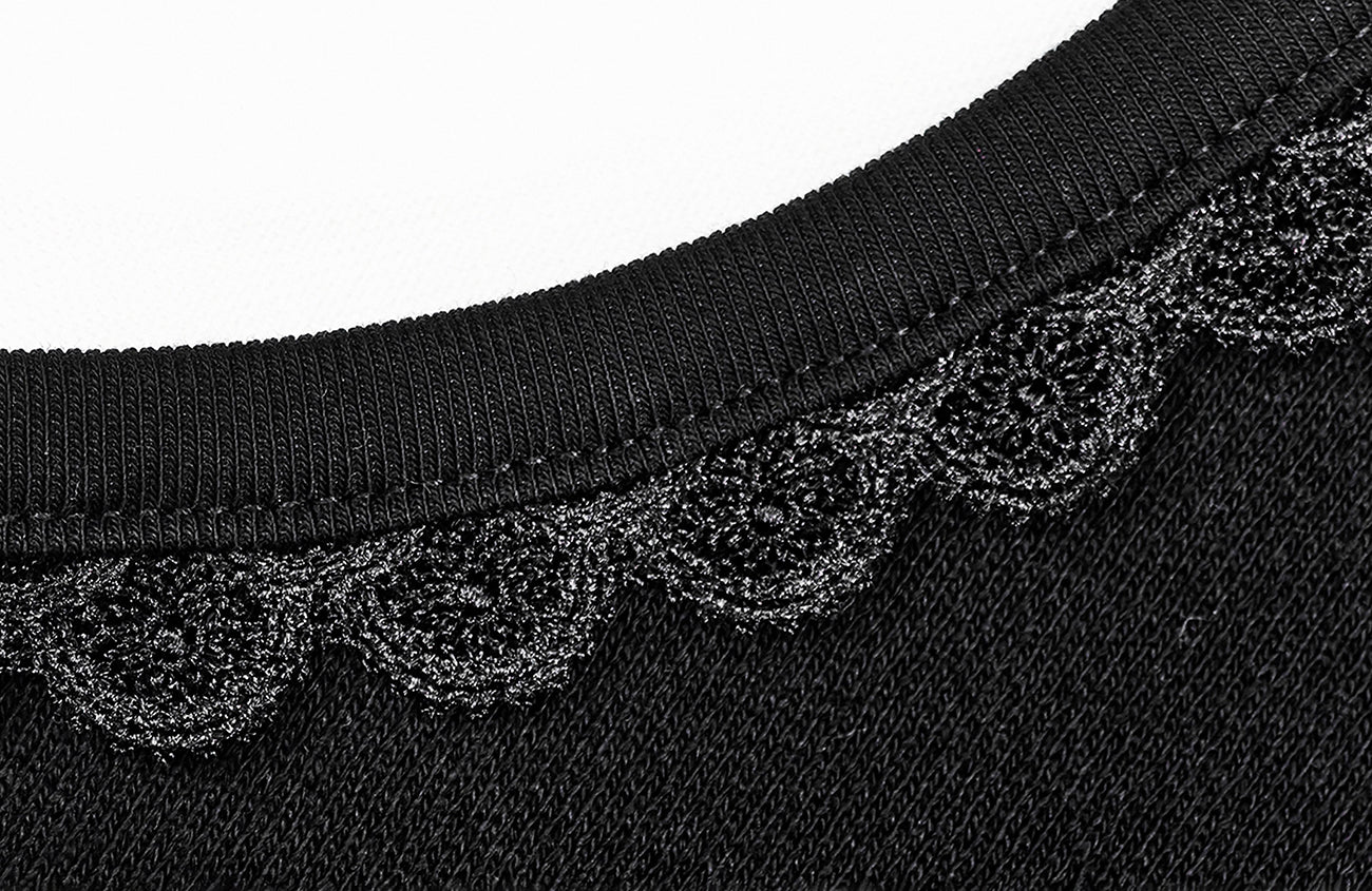 FACEONLAB Lace Trim Gothic Letters Sleeveless Tank