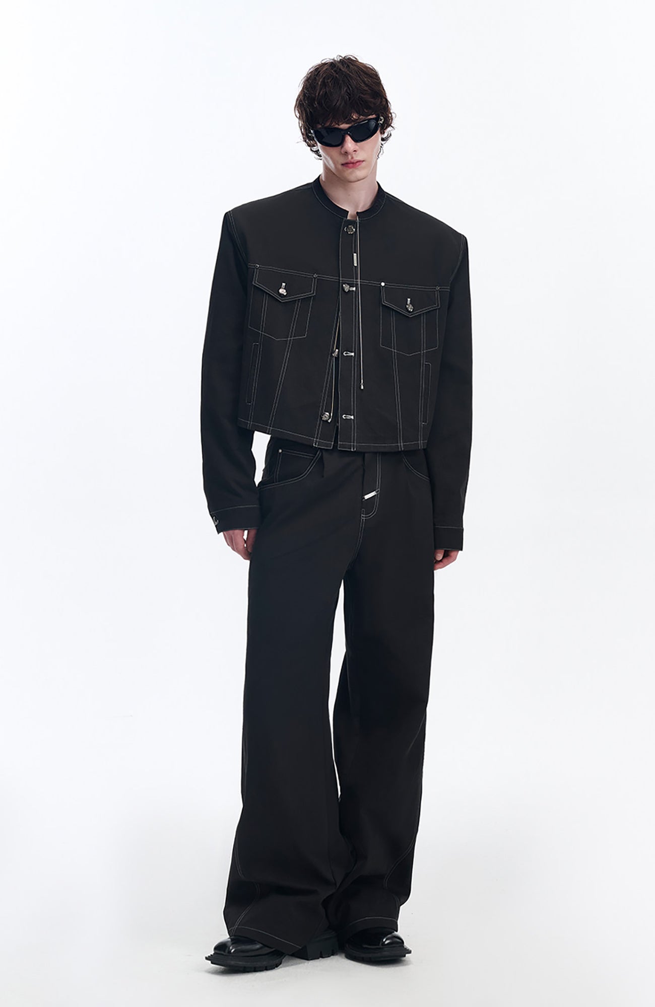 TIWILLTANG Retro Stitched Paneled Oversized Pants