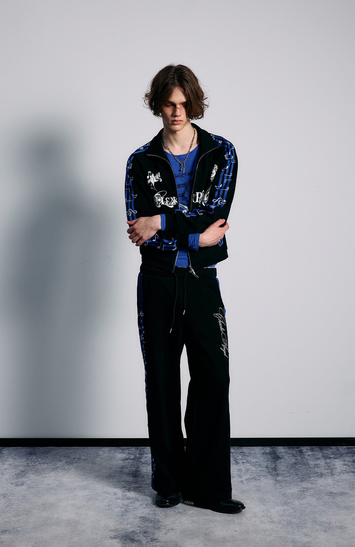 PAIKI Blues Track Embroidered Collar Jacket