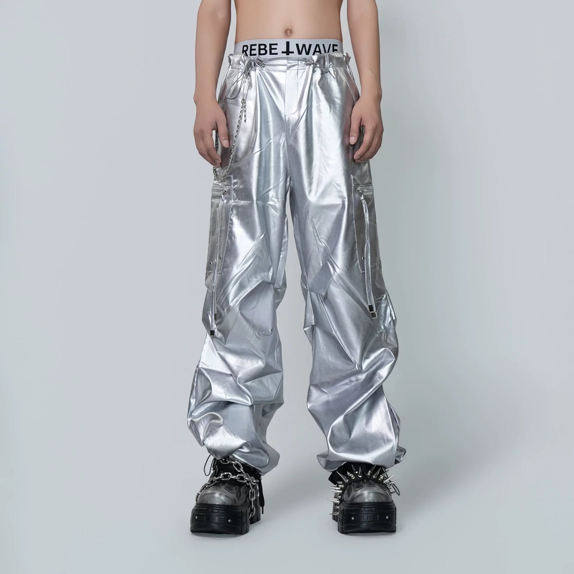 VE2 Metallic Coated Cargo Pants