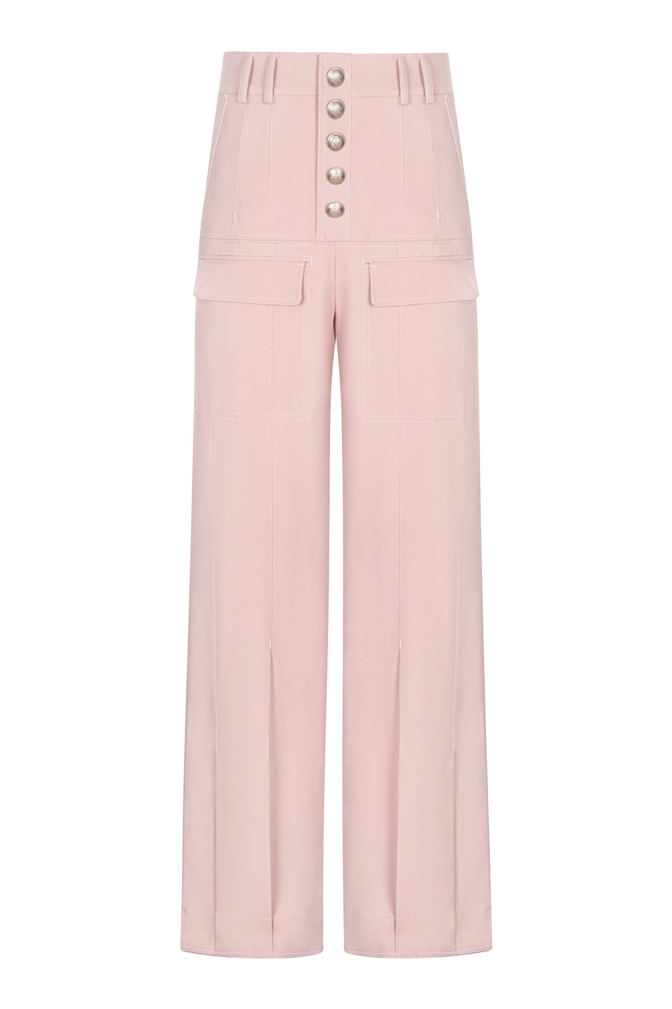 TIWILLTANG Stitched Button-Up Pleated Flared Pants