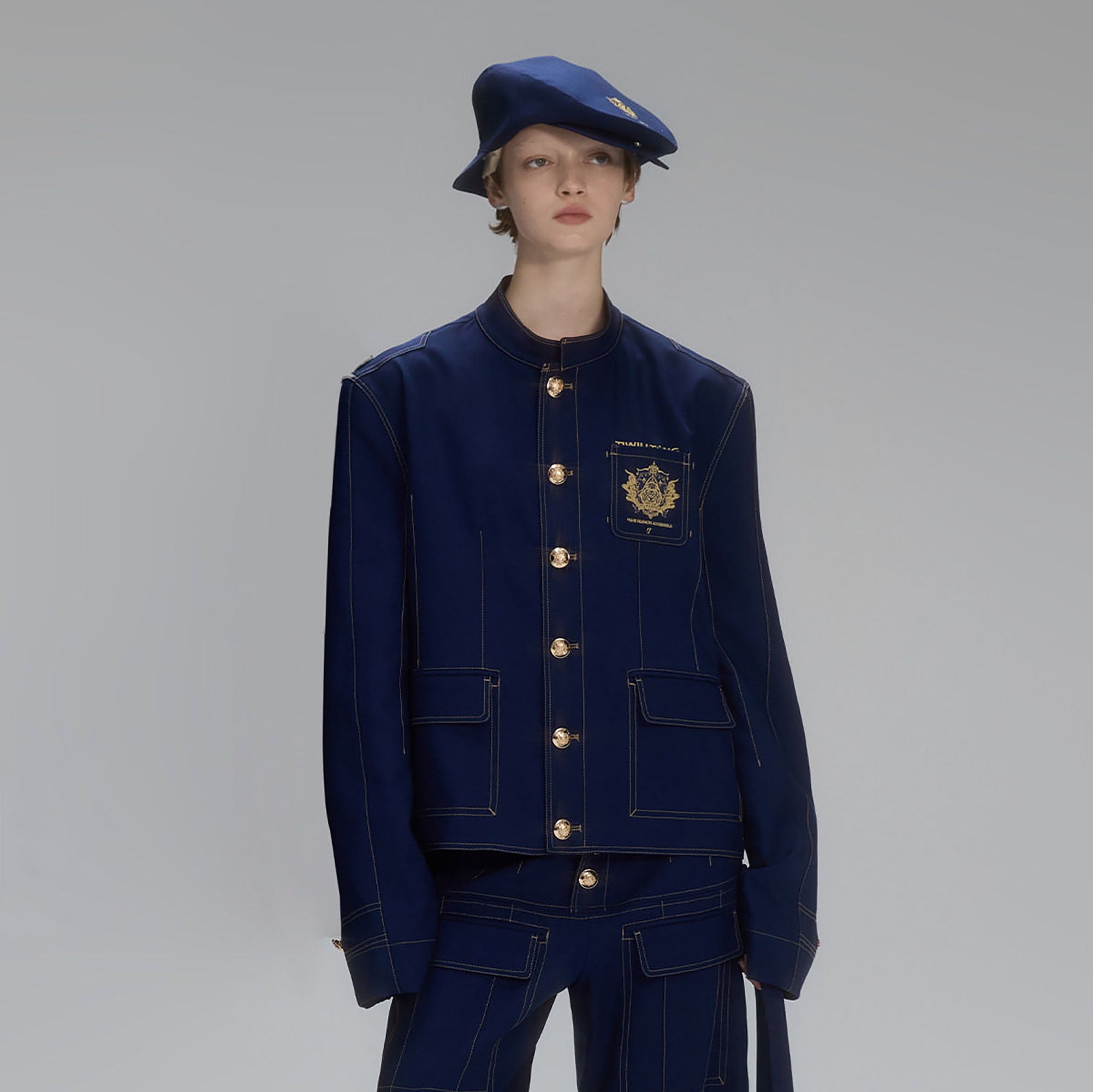 TIWILLTANG Stitched Badge-Embroidered Jacket