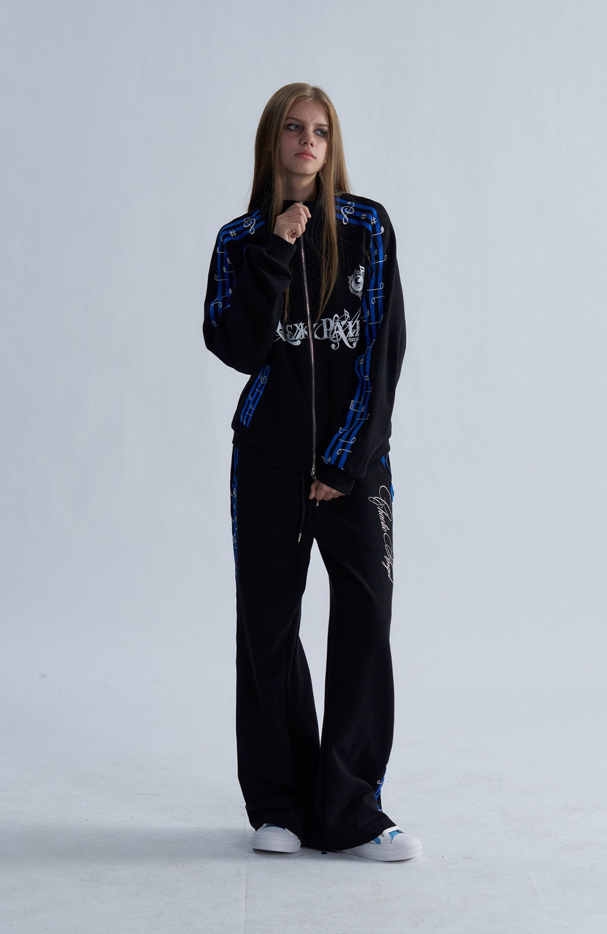 PAIKI Blues Track Embroidered Collar Jacket