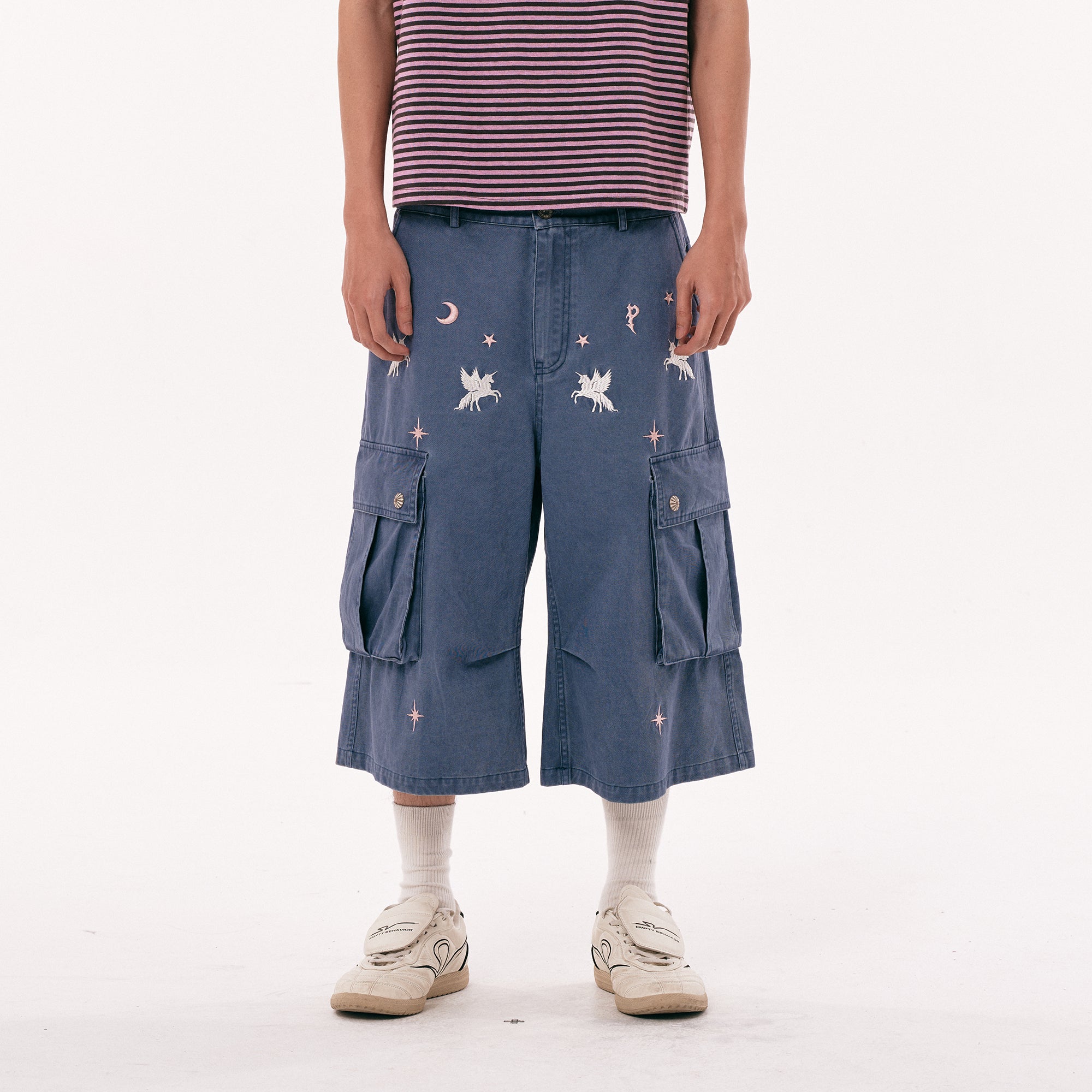 PASET Unicorn Embroidered Cargo Shorts