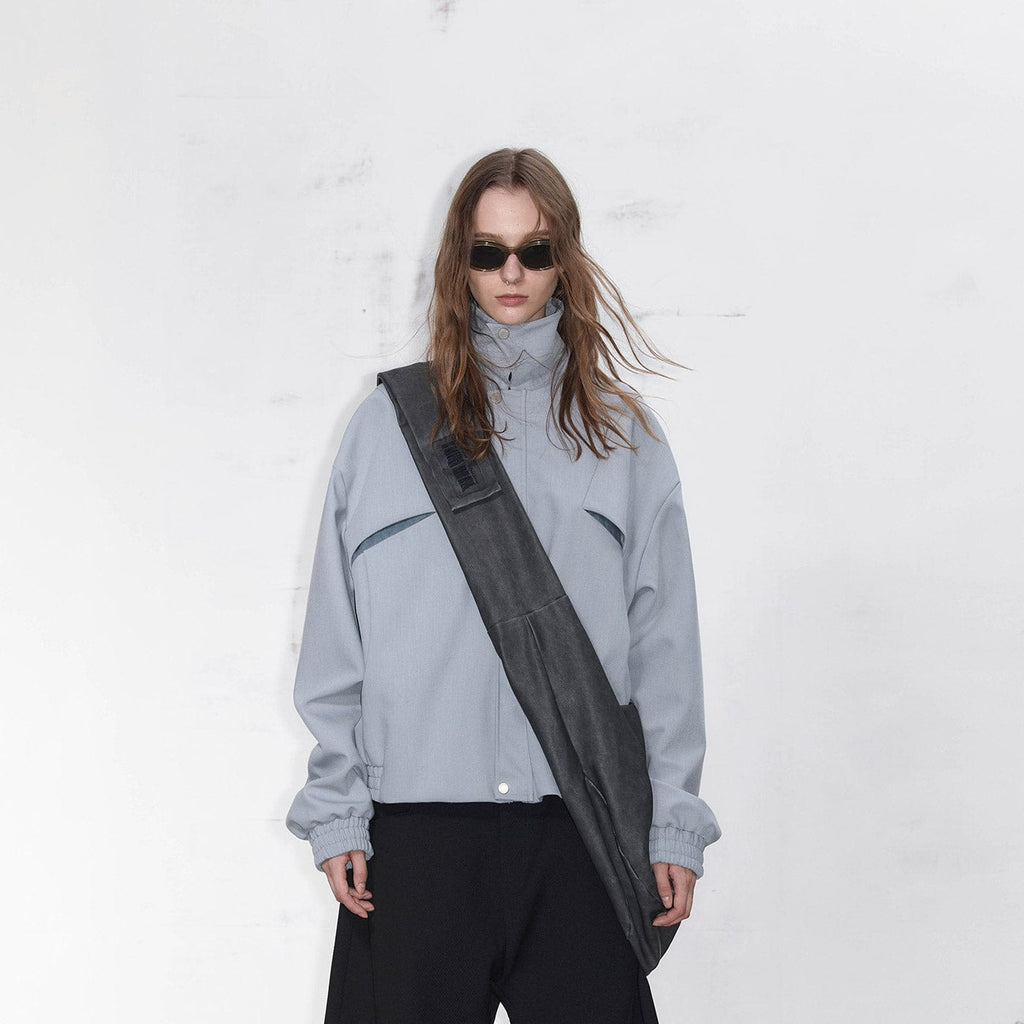 49PERCENT LABELROOM Deconstructed Spliced Rivet Jacket, premium urban and streetwear designers apparel on PROJECTISR.com, 49PERCENT