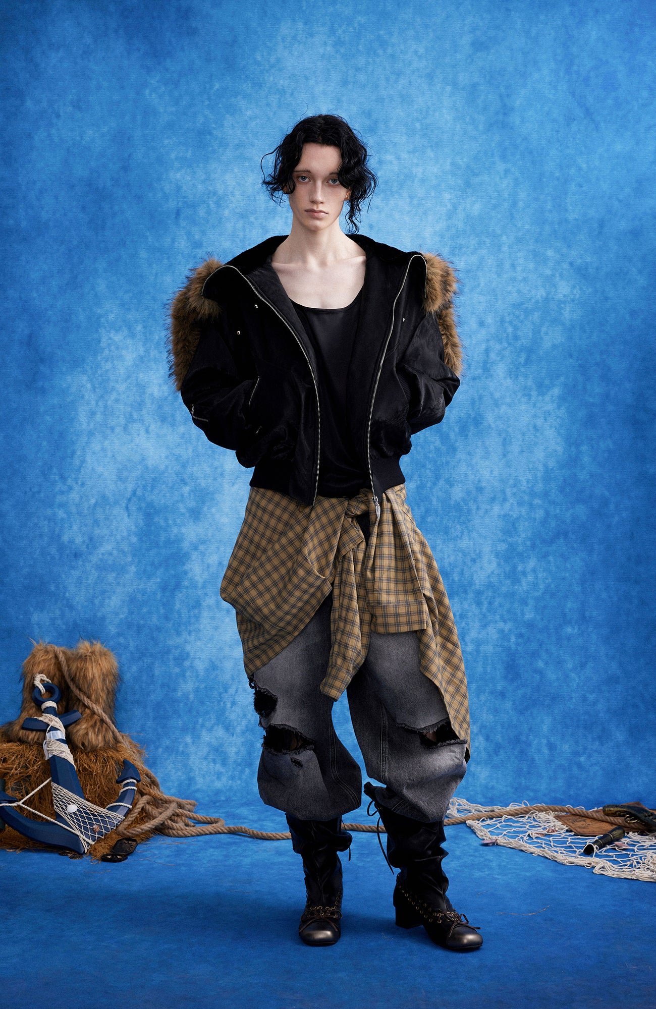 OIPWORD Studded Convertible Hood PU Puffer Jacket