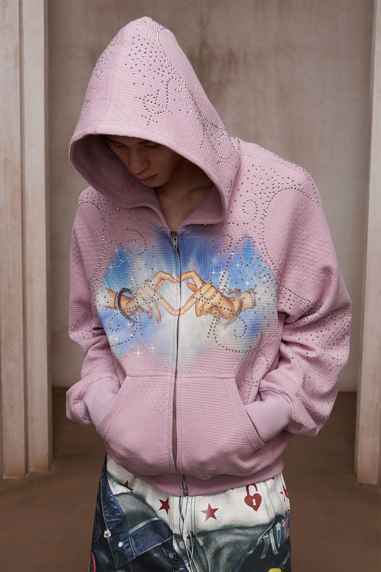 DND4DES Diamond Airbrush Zip-Up Hoodie