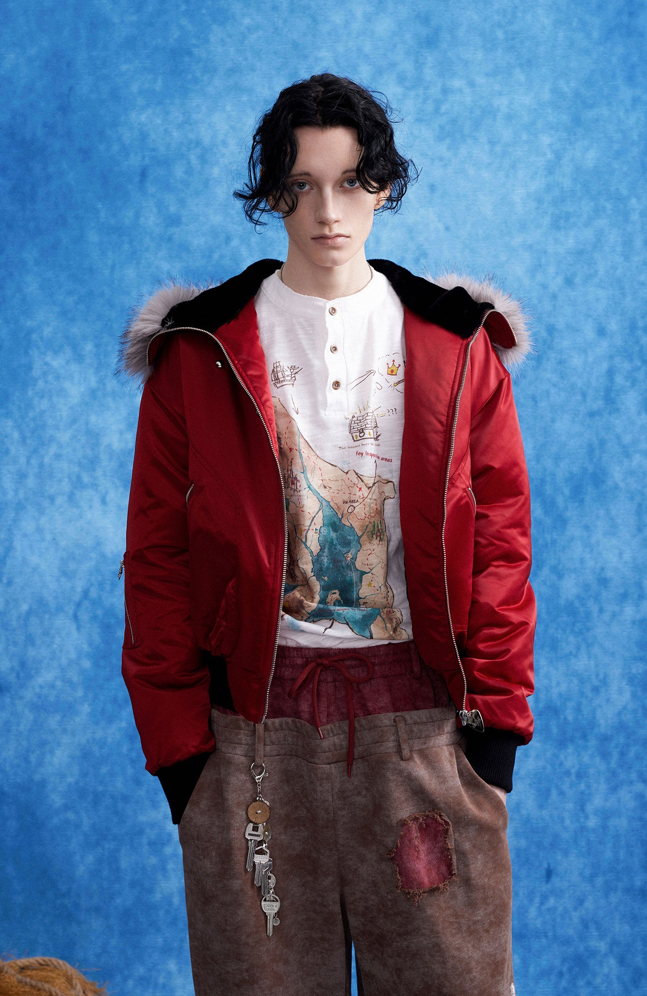 OIPWORD Studded Convertible Hood Nylon Puffer Jacket