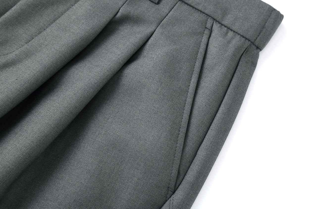 CLP Essential Pleat Curved-Leg Trousers, premium urban and streetwear designers apparel on PROJECTISR.com, CLP