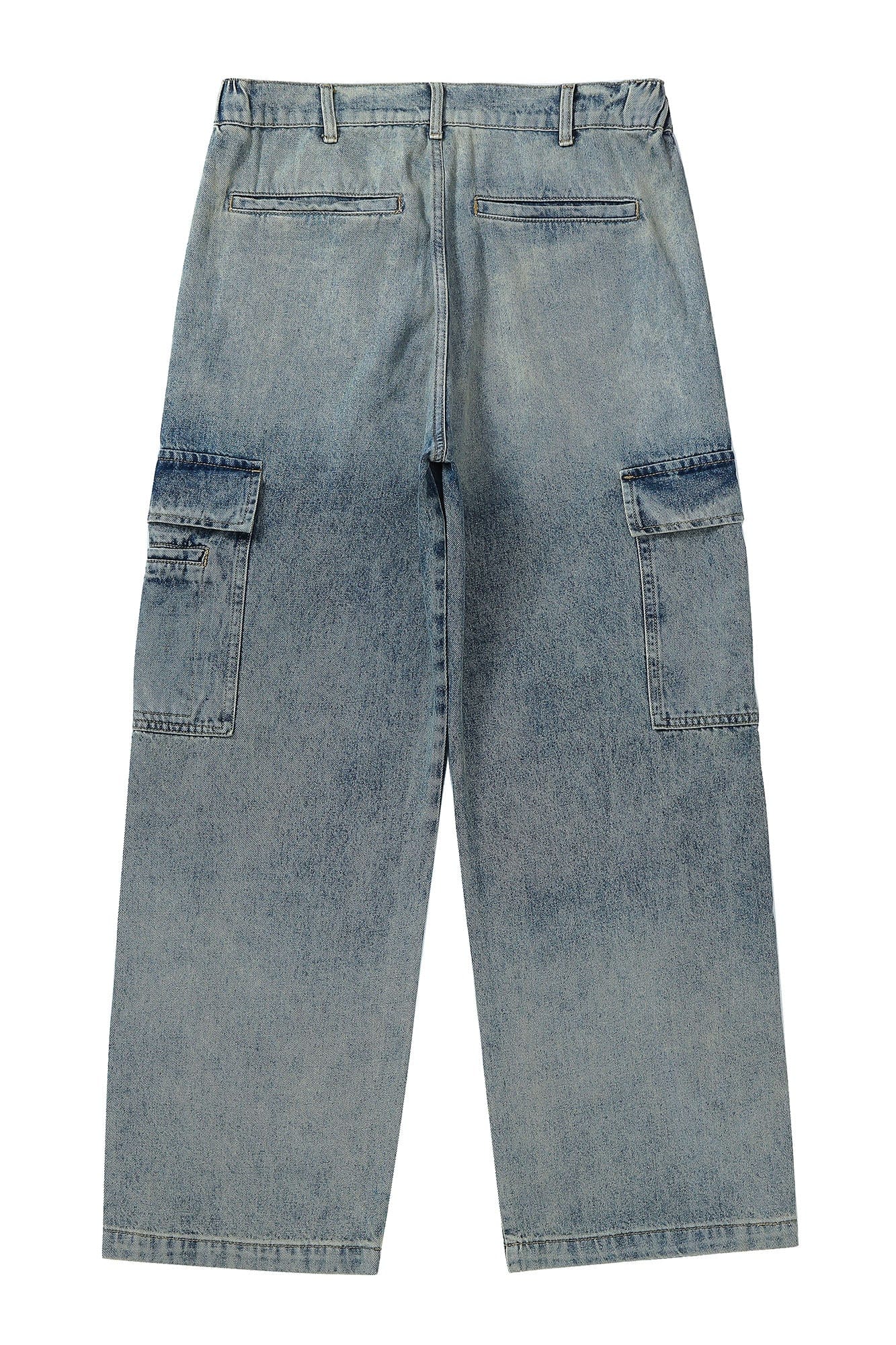 MAKEMORE Gradient Washed Wide-Leg Cargo Jeans, premium urban and streetwear designers apparel on PROJECTISR.com, MAKEMORE