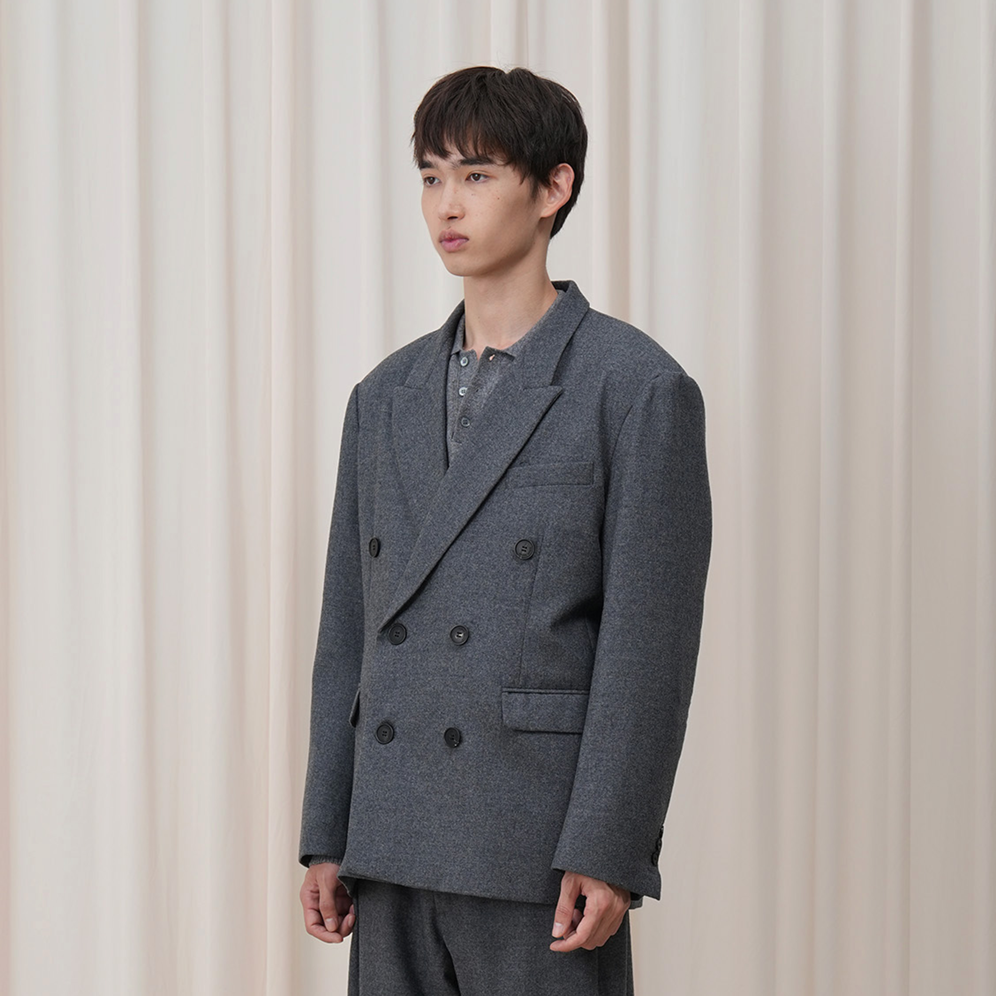 OUYANG WENJUN Double-Breasted Wool-Blend Blazer