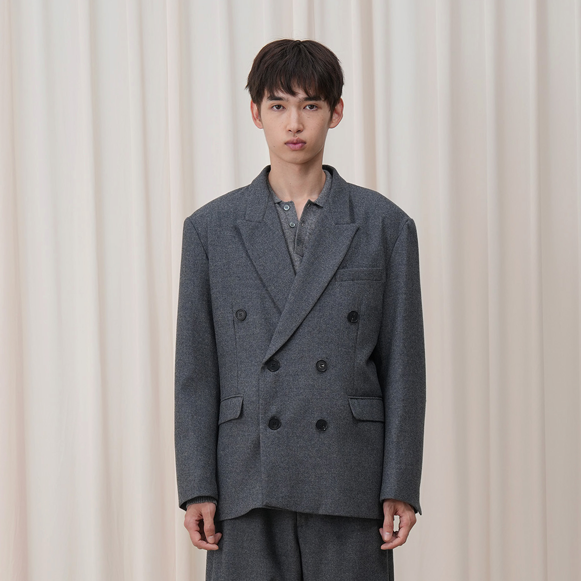OUYANG WENJUN Double-Breasted Wool-Blend Blazer