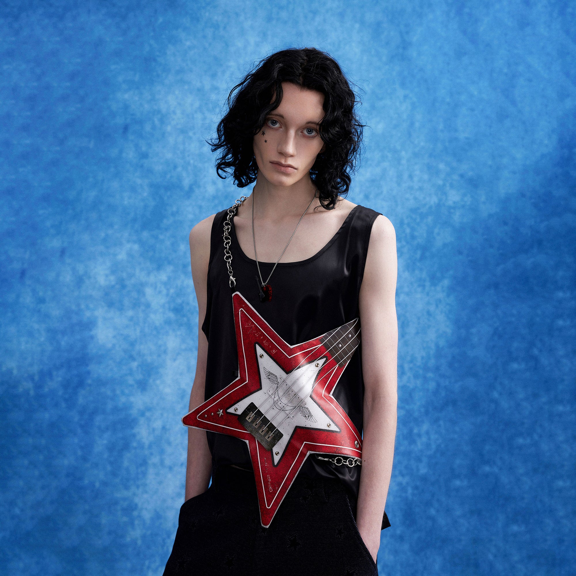 OIPWORD Star-Jacquard Wide-Leg Pants