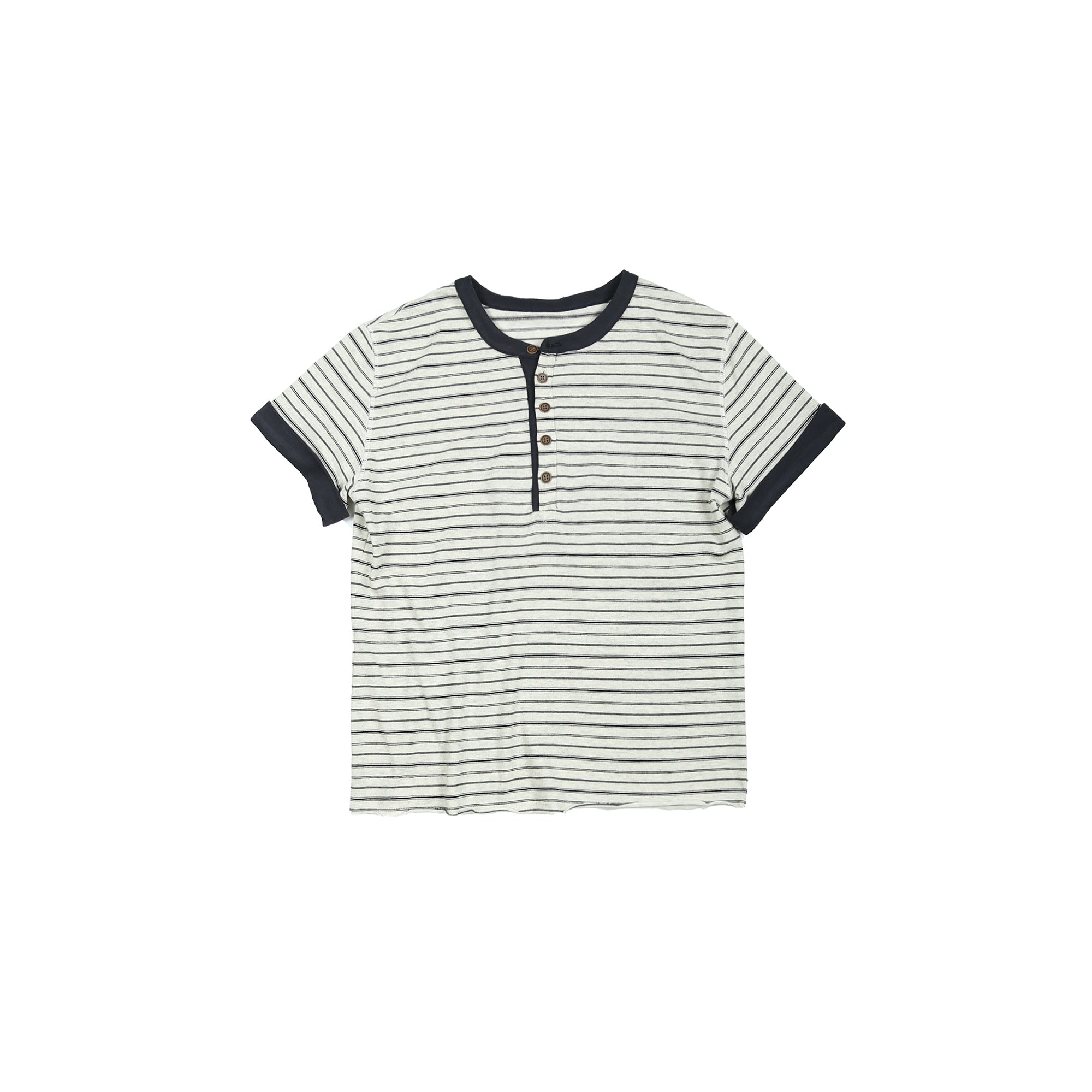 TRECLUB Stripe Henley T-Shirt