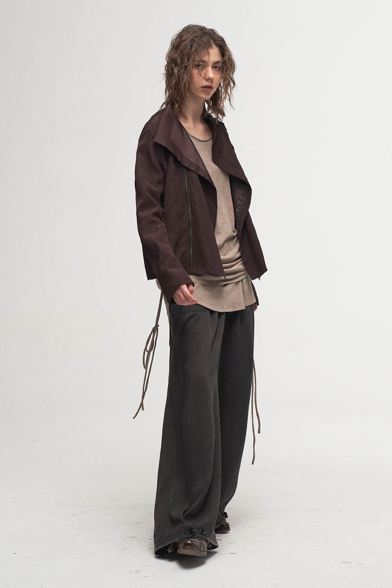 ILNya Nieternite Nifutur Ruffled Spliced High-Neck Jacket