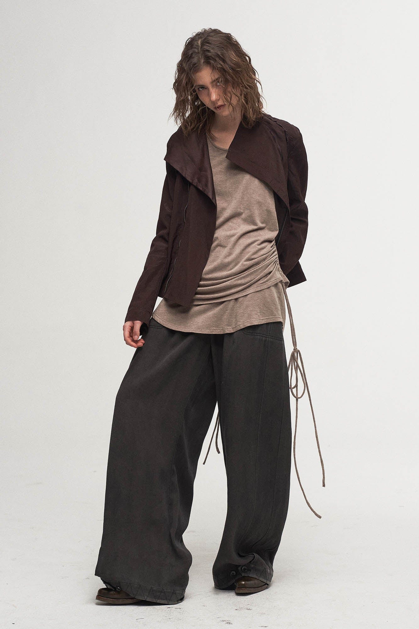 ILNya Nieternite Nifutur Ruffled Spliced High-Neck Jacket
