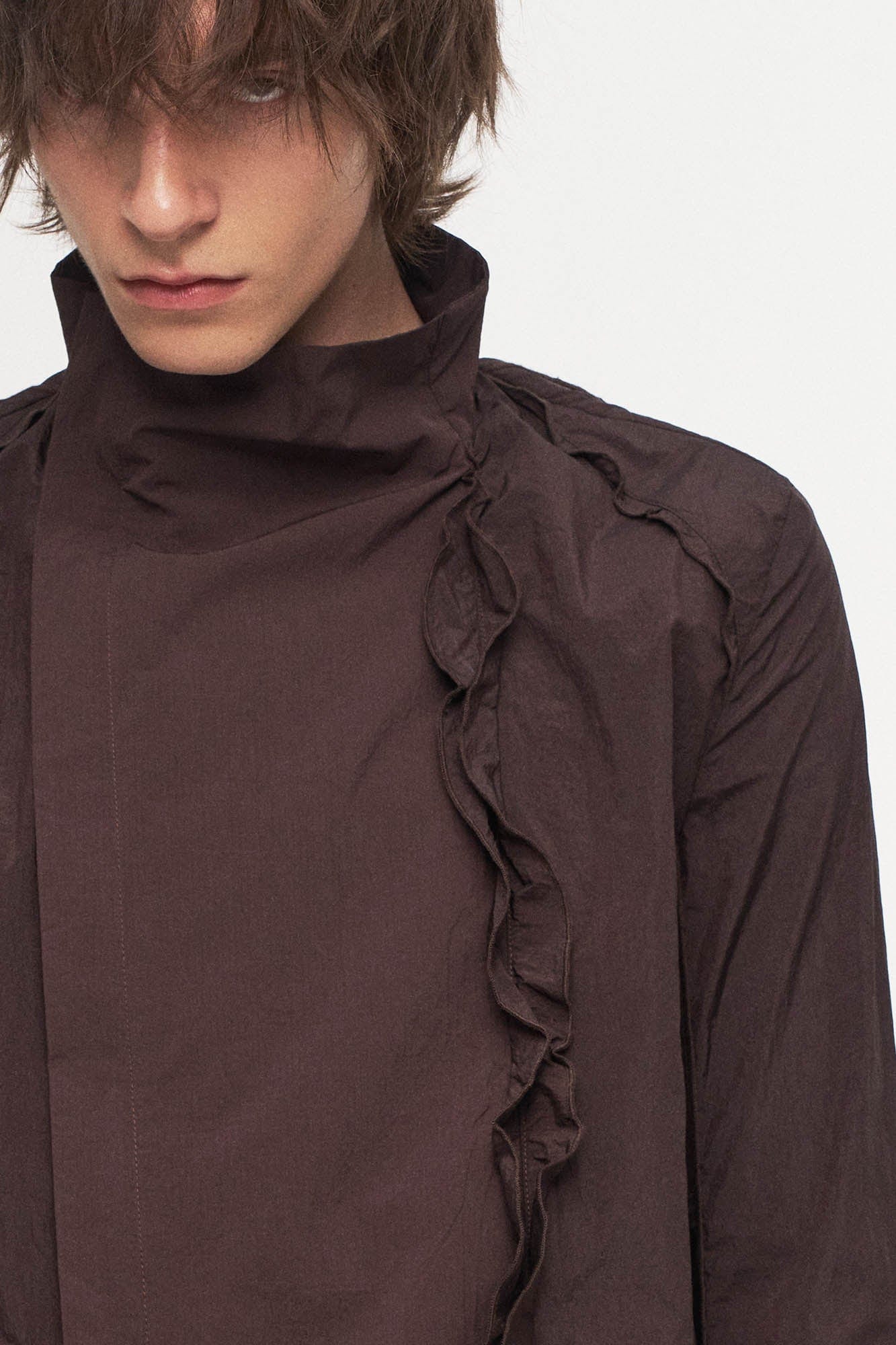ILNya Nieternite Nifutur Ruffled Spliced High-Neck Jacket