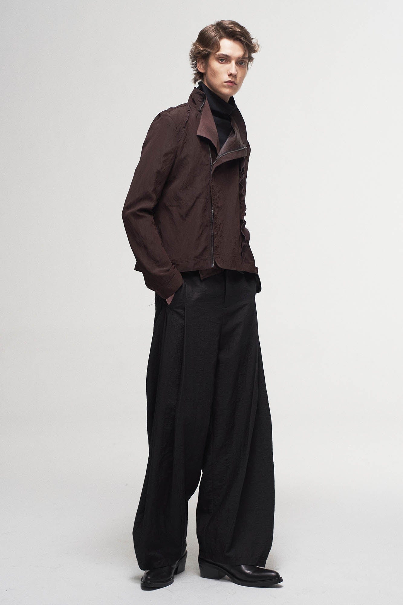 ILNya Nieternite Nifutur Ruffled Spliced High-Neck Jacket