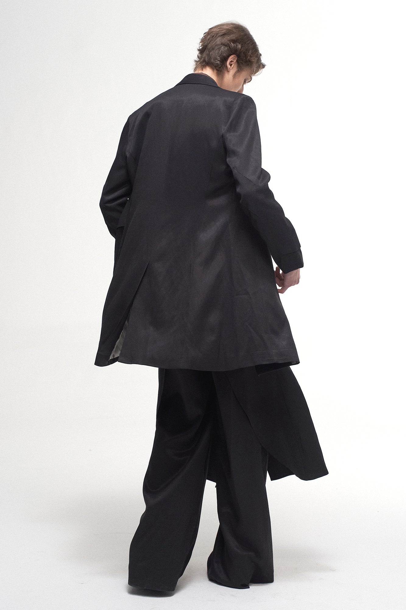ILNya Nieternite Nifutur Asymmetrical Double-Layer Wide-Leg Pants