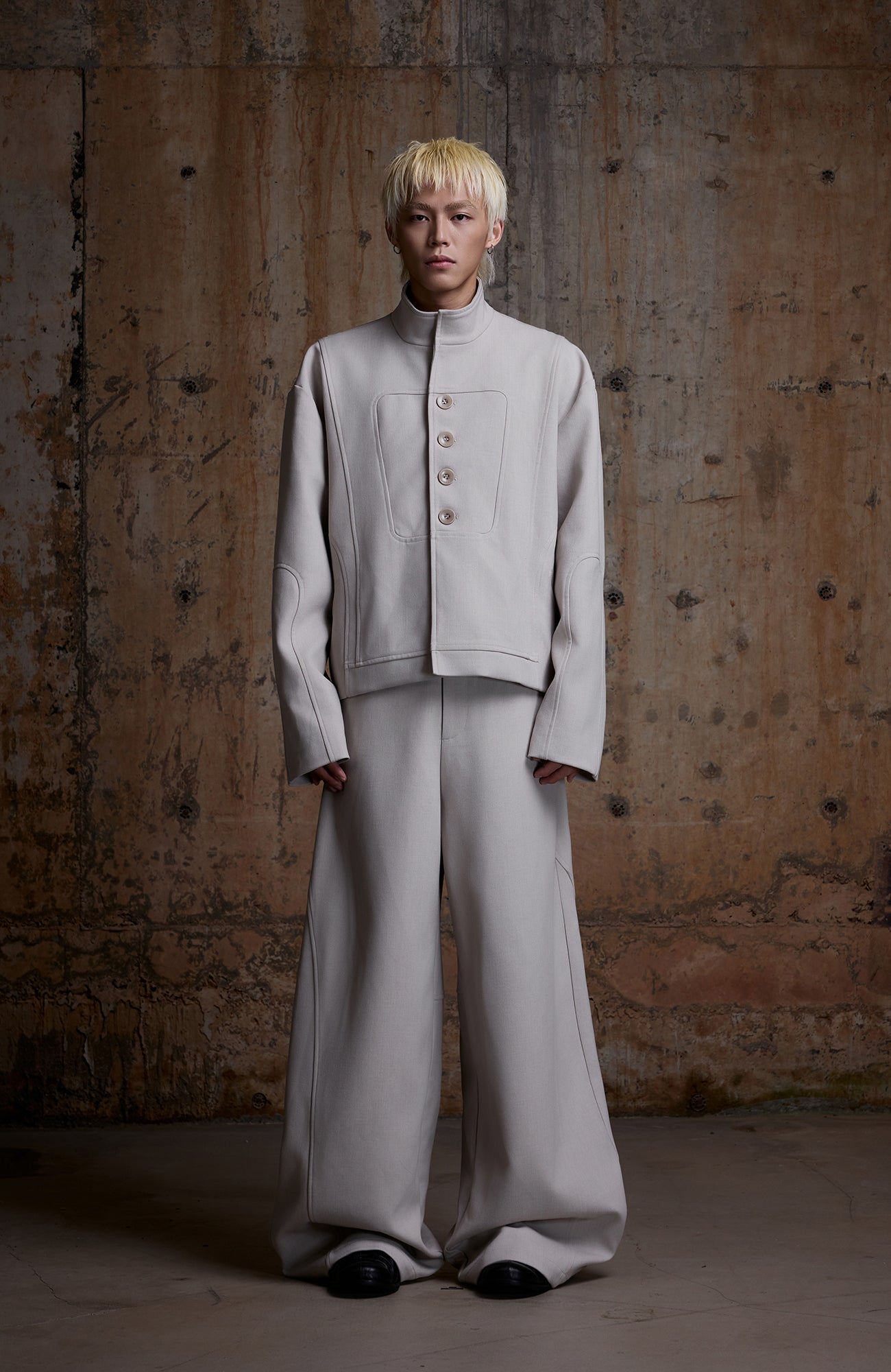 2000RSK Spliced Lace-Up Mock-Neck Jacket