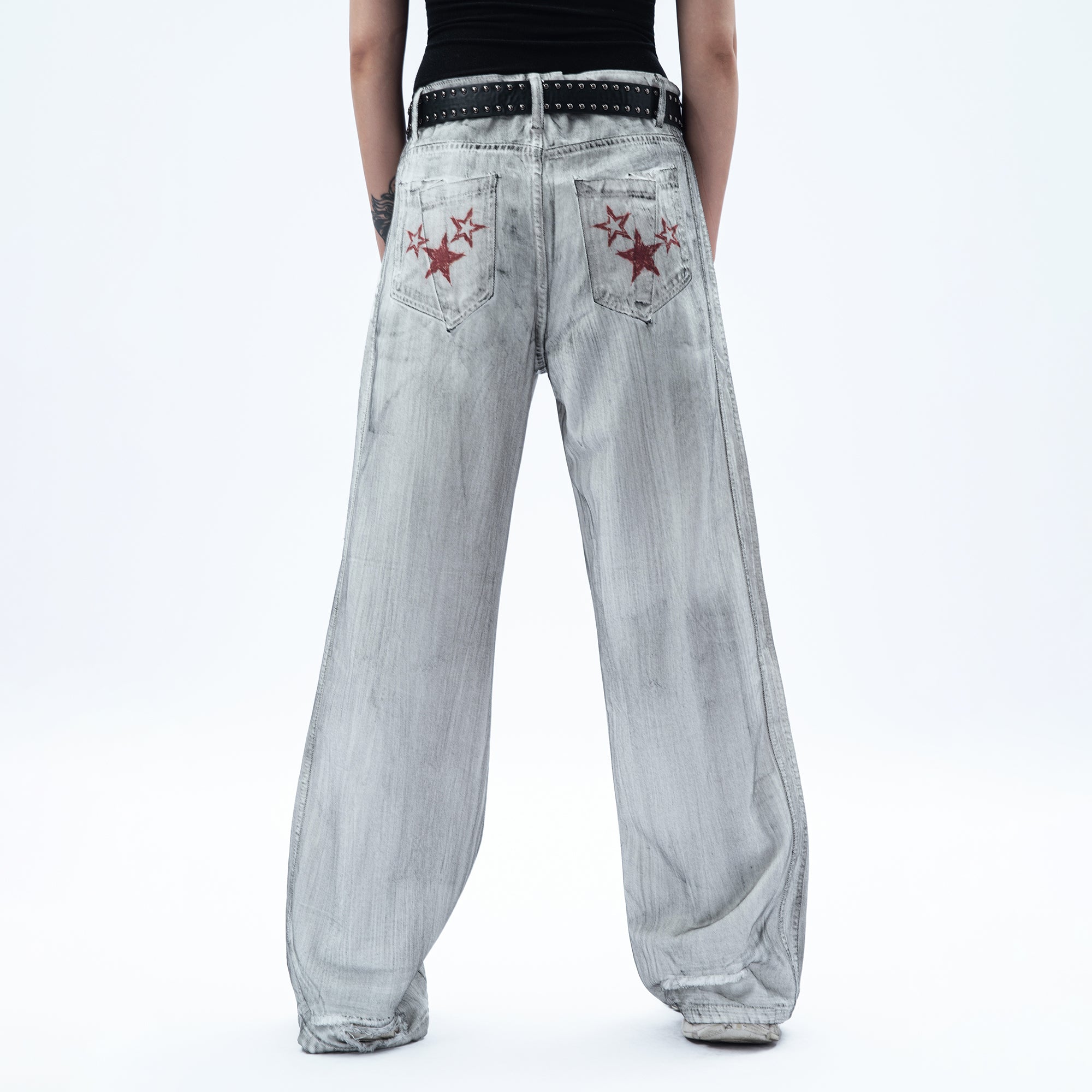 MOGONGSHE Dusty Washed Baggy Jeans