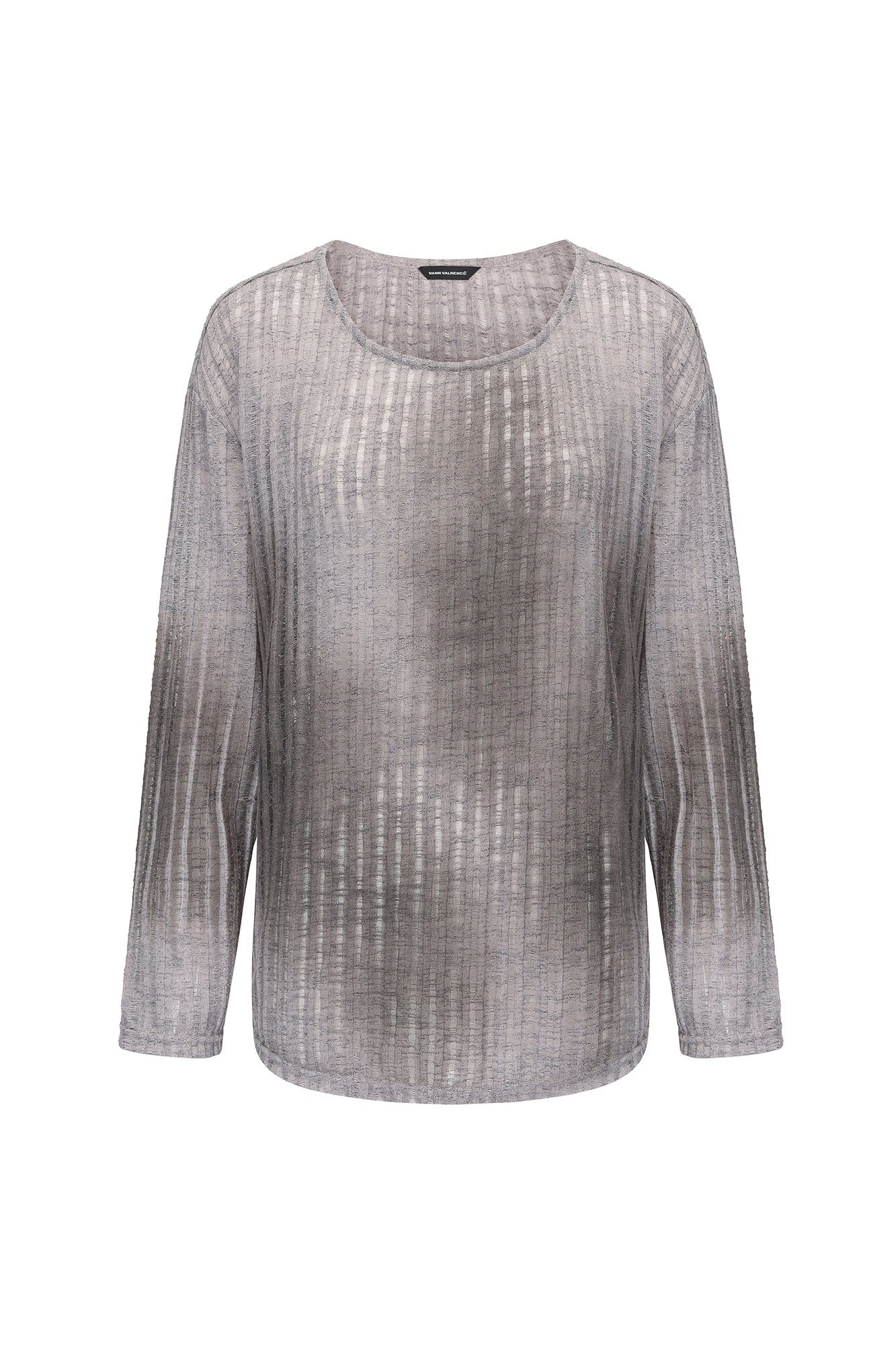 VANN VALRENCE Essential Gradient Sheer Long-Sleeve Tee, premium urban and streetwear designers apparel on PROJECTISR.com, VANN VALRENCE