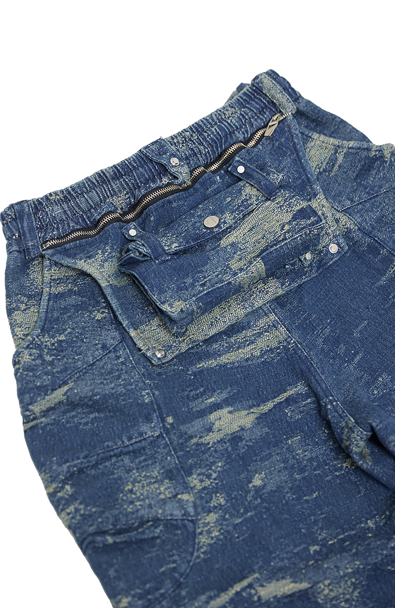 RELABEL Convertible Distressed Denim Overalls