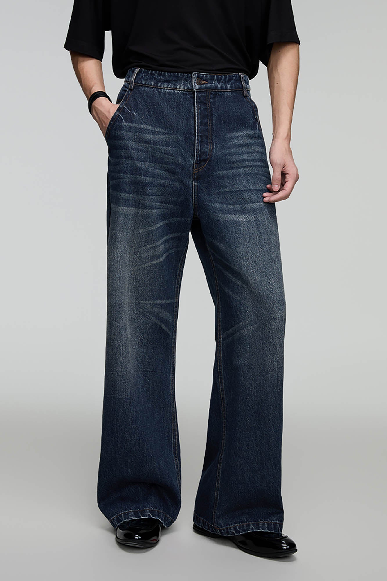 OPICLOTH Lyocell-Blend Washed Straight-Leg Jeans