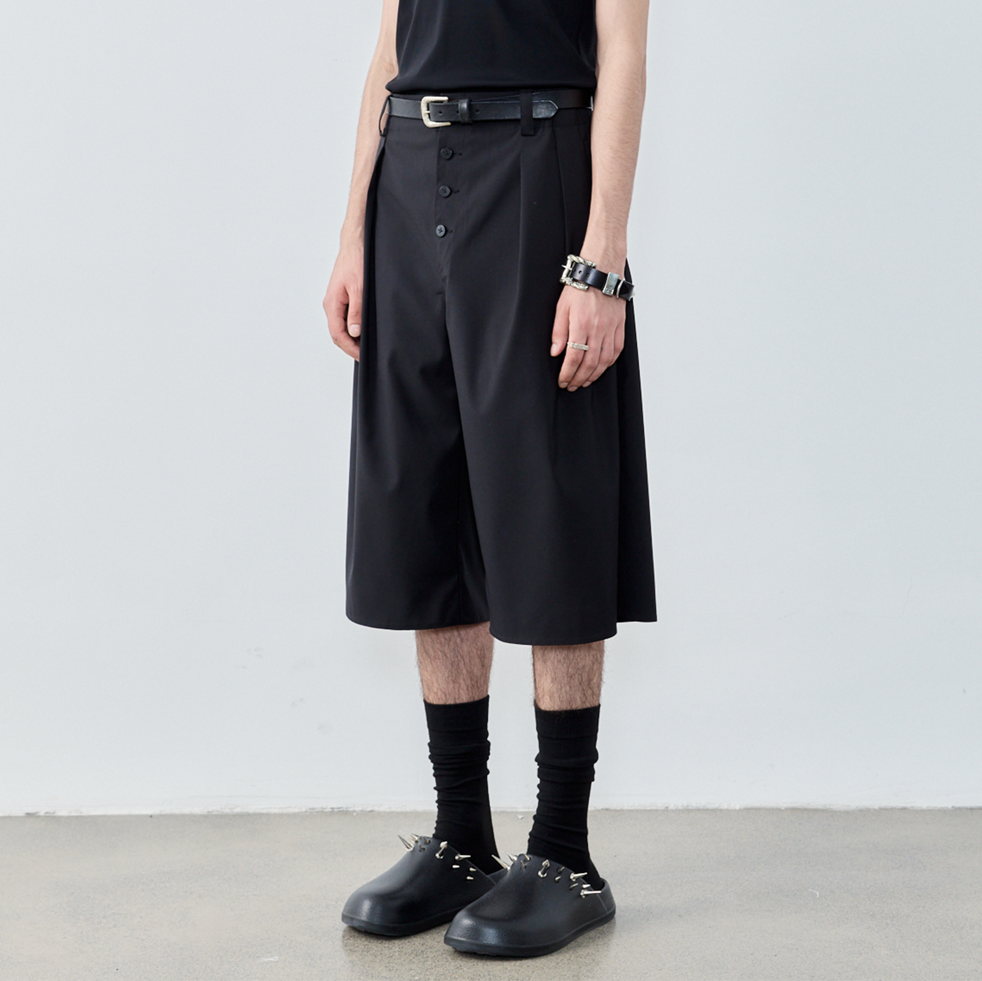 GRAINMUSTARD High-Waist Pleated Wool-Blend Cropped Trousers