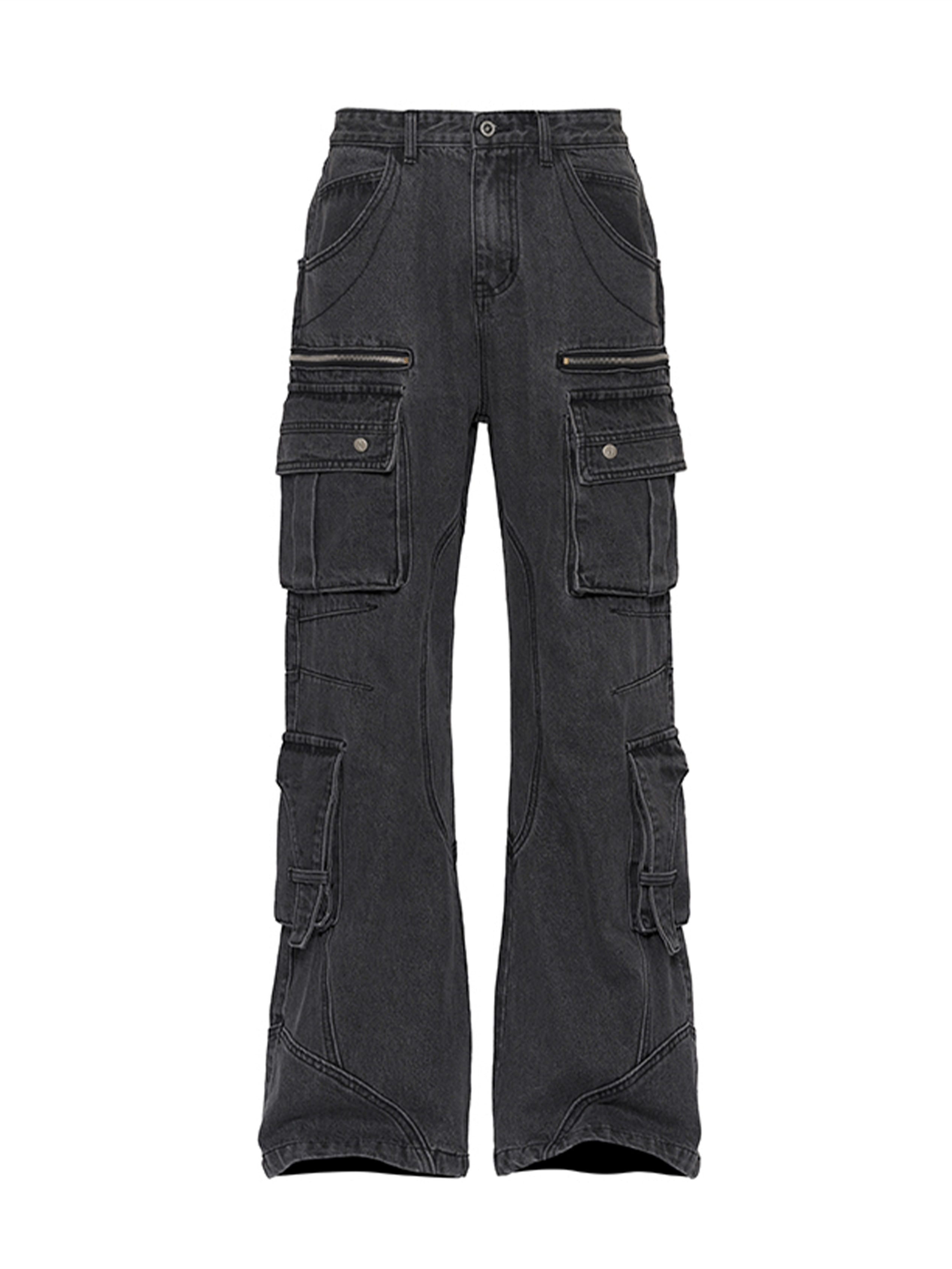 CATSSTAC Washed Multi-Pocket Utility Straight-Leg Jeans, premium urban and streetwear designers apparel on PROJECTISR.com, CATSSTAC