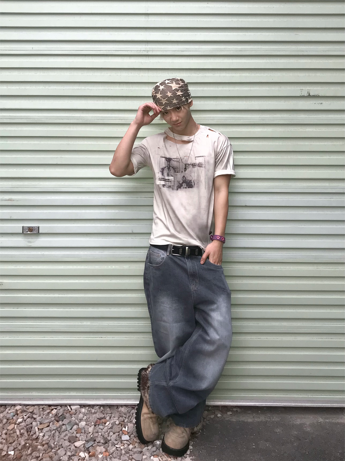DREAM BAND Distressed Washed Graphic T-Shirt