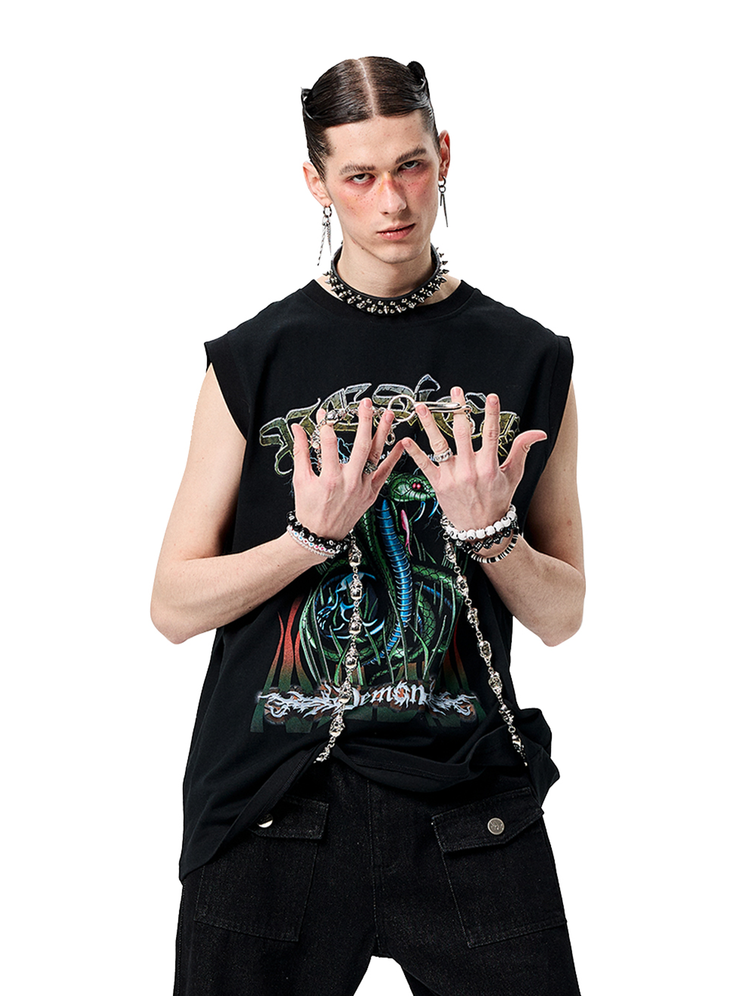 ERISSTOFF Sepultura Cobra Graphic Oversized Tank Top
