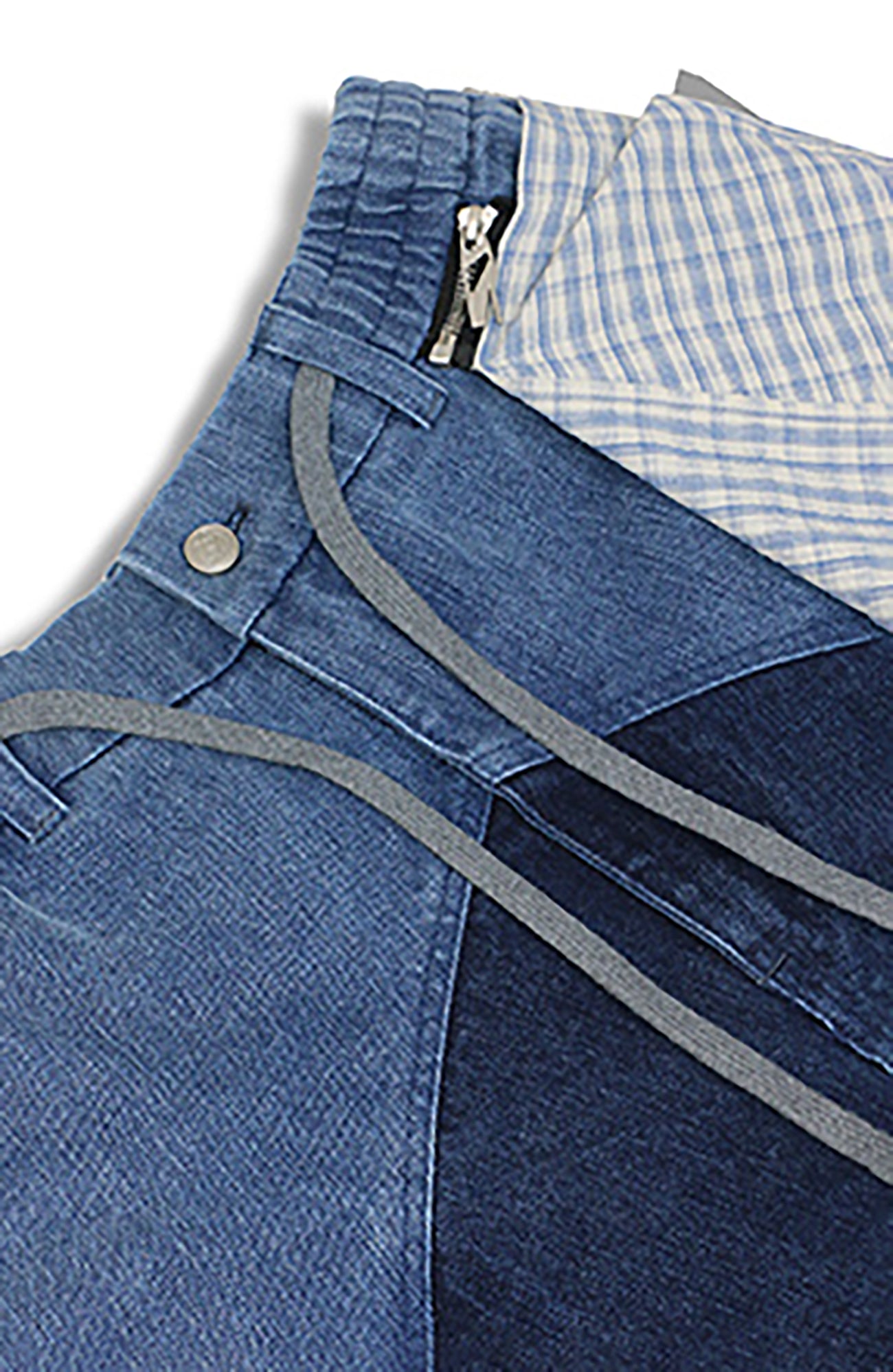 RELABEL Detachable Washed Pleated Jeans
