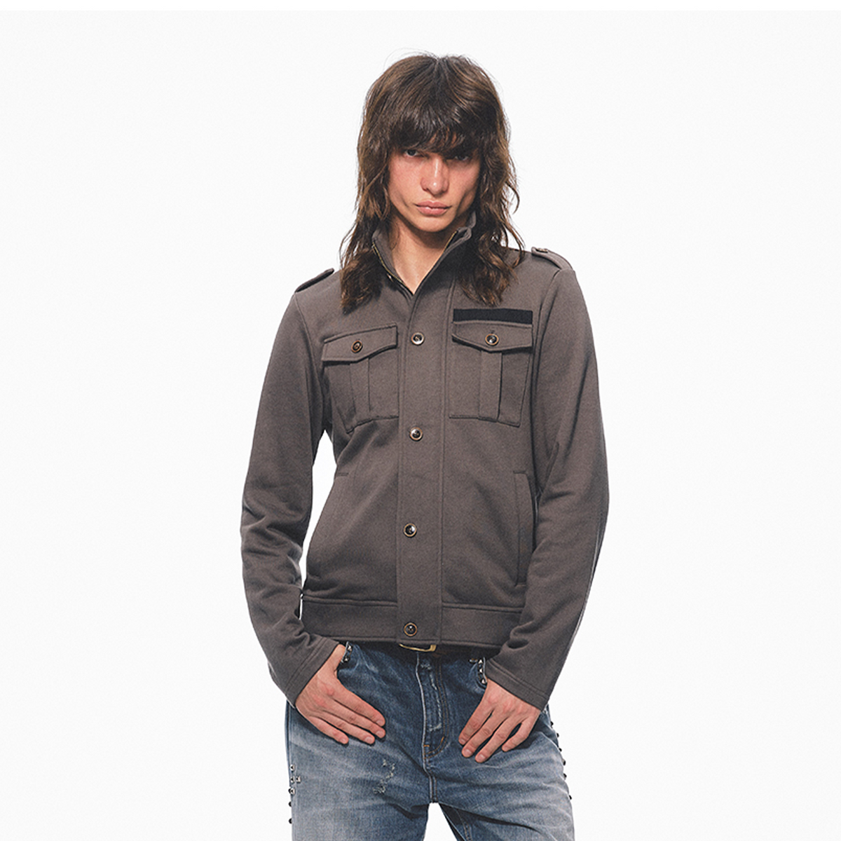 TRECLUB Retro Epaulette Bib-Pocket Jacket