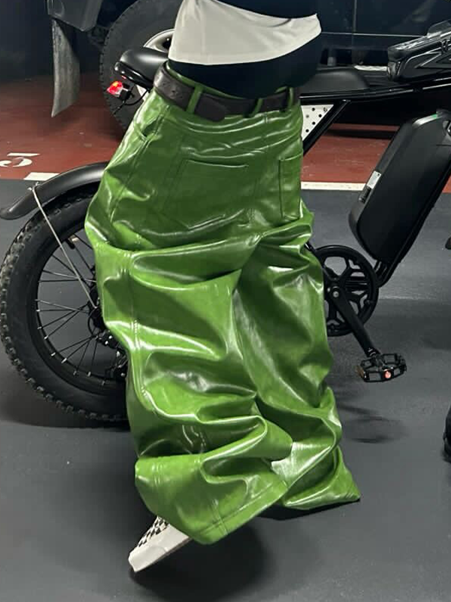 REBEL WAVE Patent Faux Leather Wide-Leg Pants