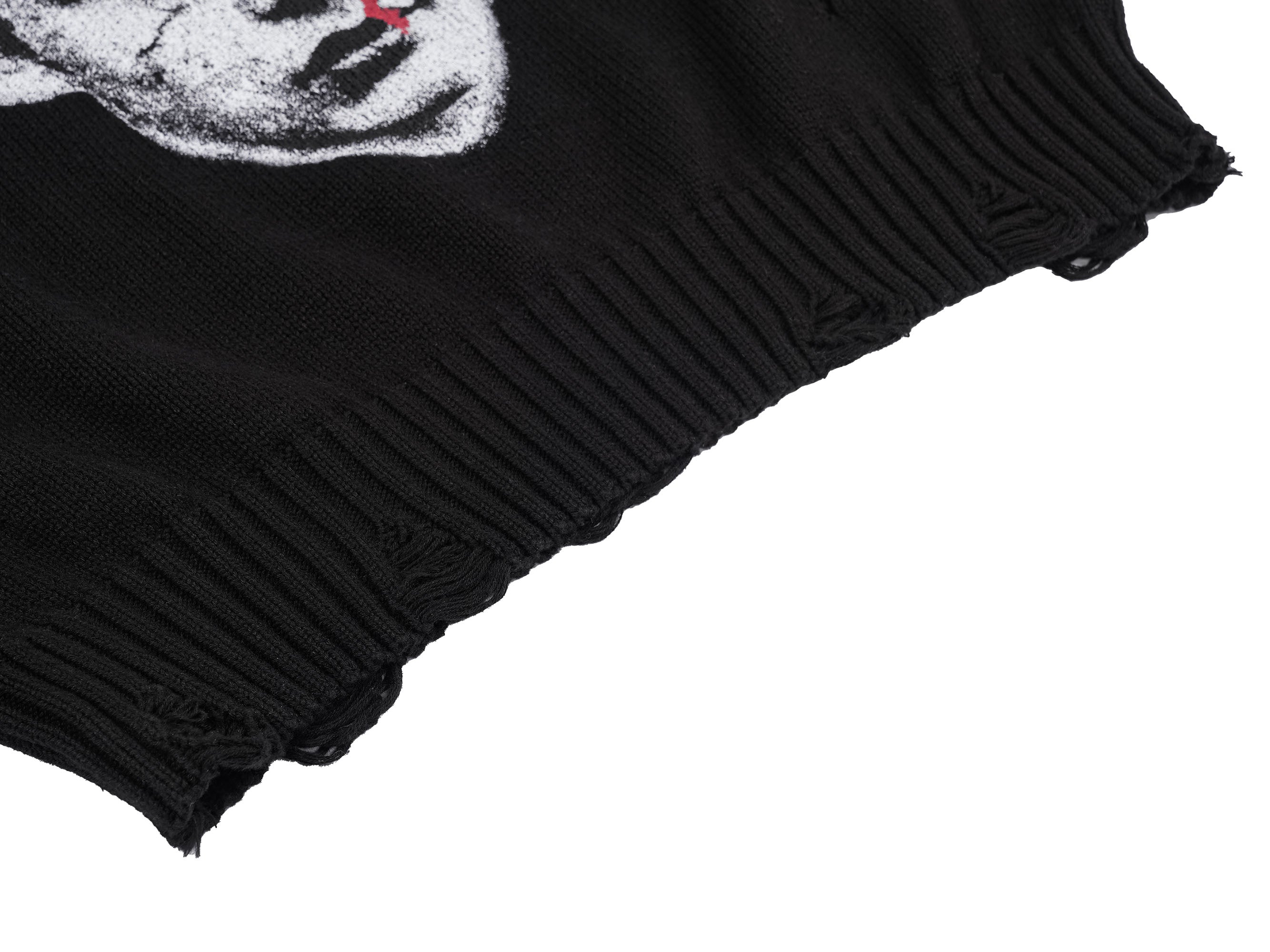 UNDERWATER Demon Portrait Distressed Sweater