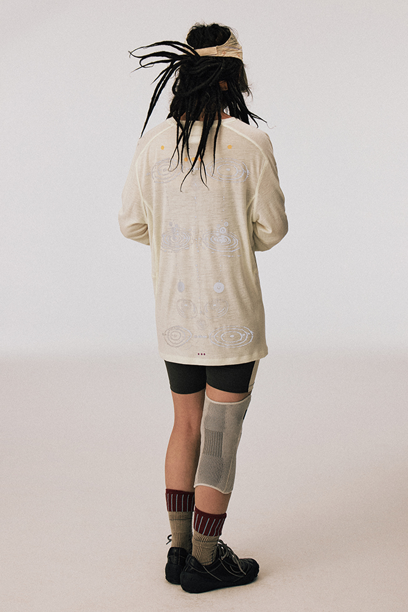 CONPCONP Cosmic Echo Graphic Long-Sleeve Tee White