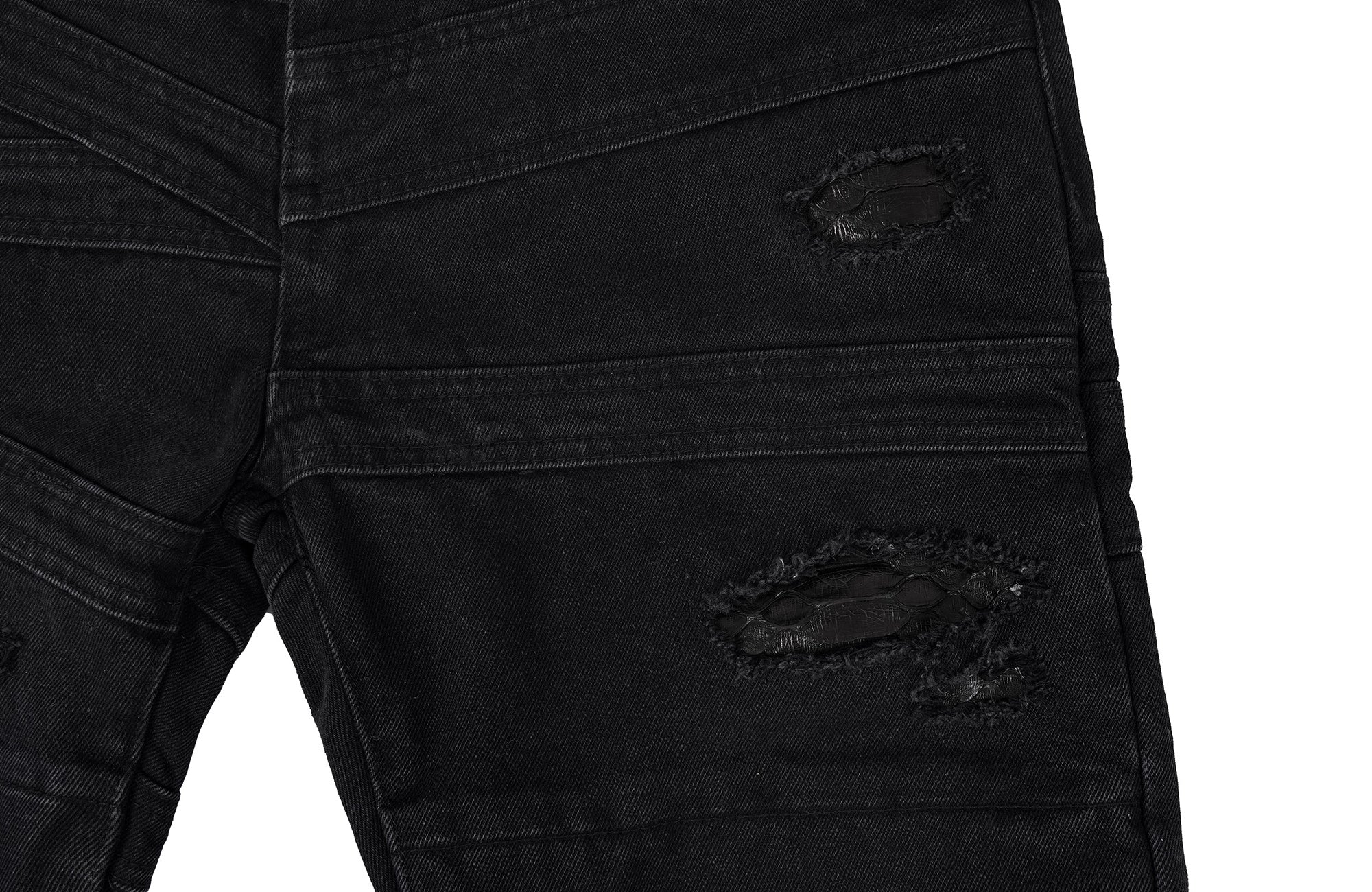 UNDERWATER Serpent Skin Distressed Jeans