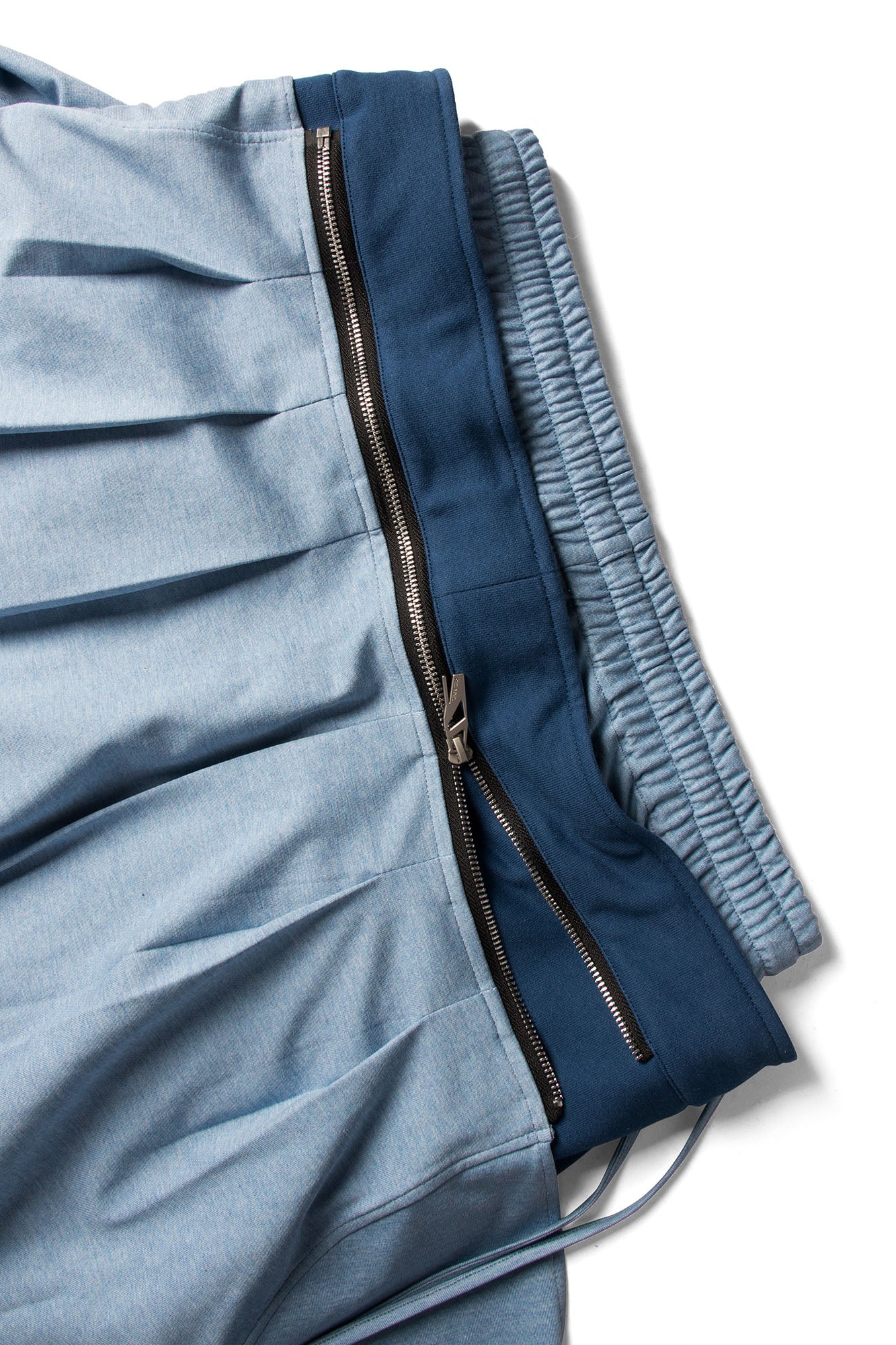 RELABEL Double Waistband Detachable Back Flap Oversized Sweatpants Blue