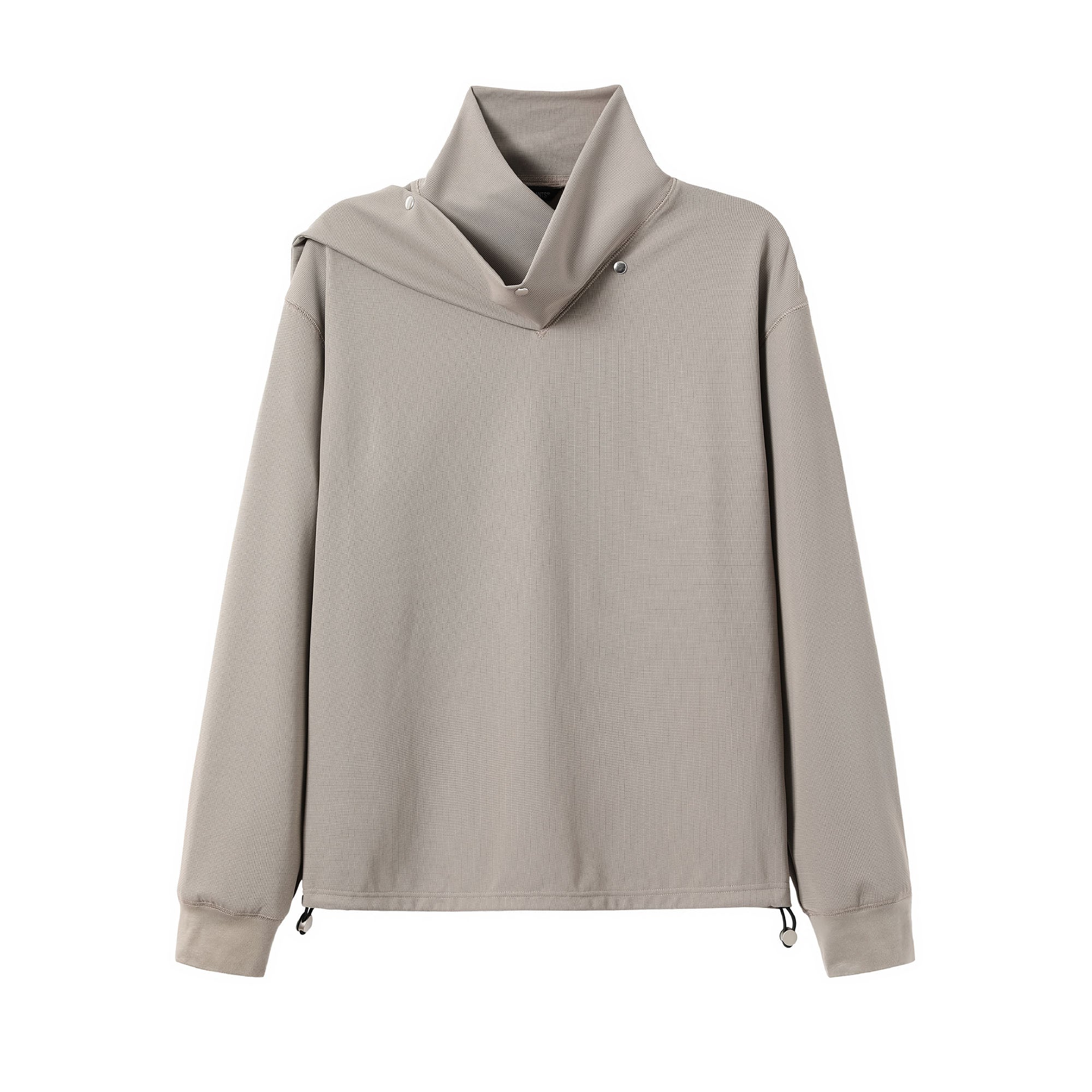 ALVNG AR ANTS Asymmetric Scarf-Neck High-Collar Pullover, premium urban and streetwear designers apparel on PROJECTISR.com, ALVNG AR ANTS