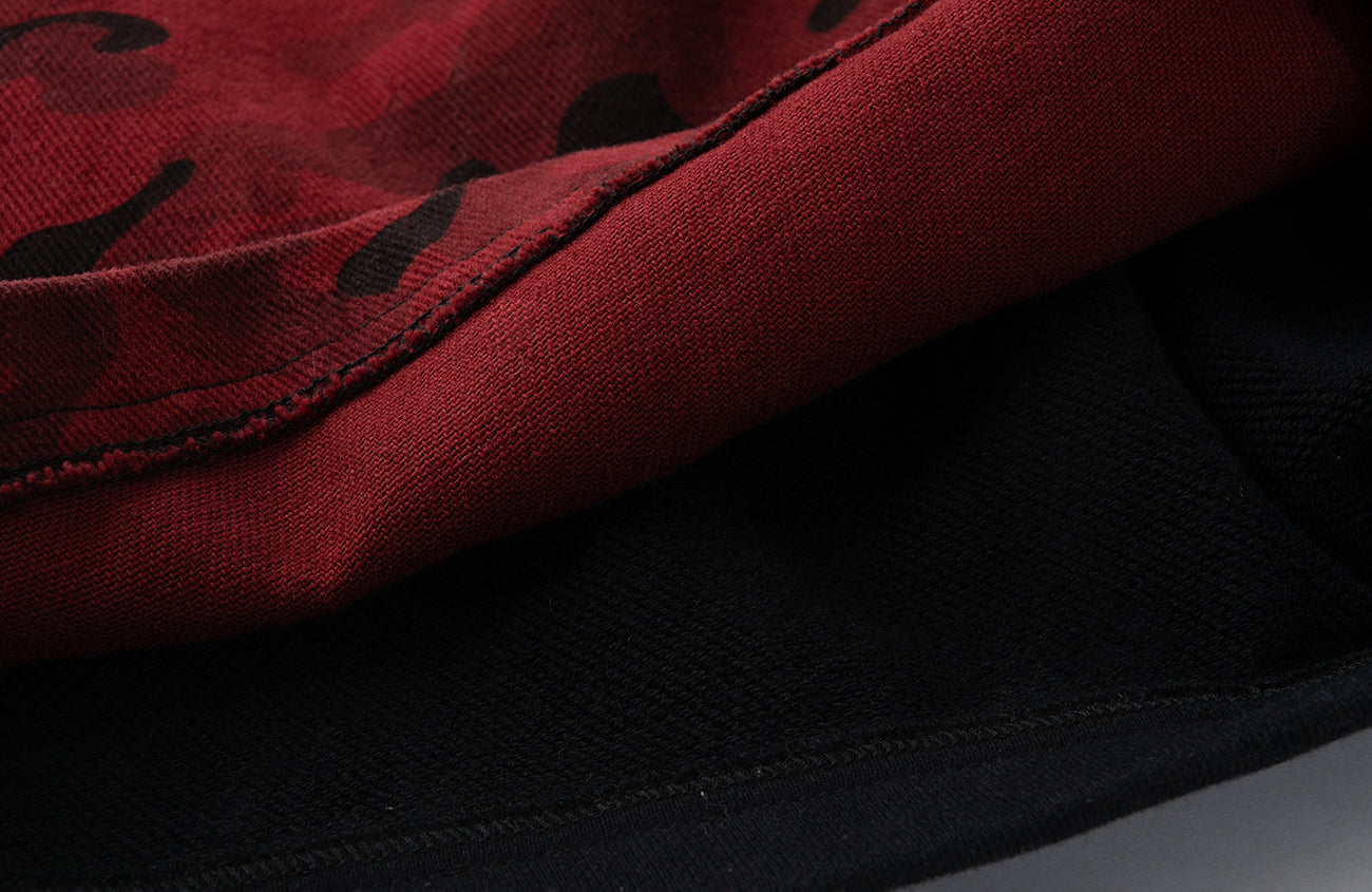 MOGONGSHE Camo Contrast Panel Double-Waist Oversized Sweatpants