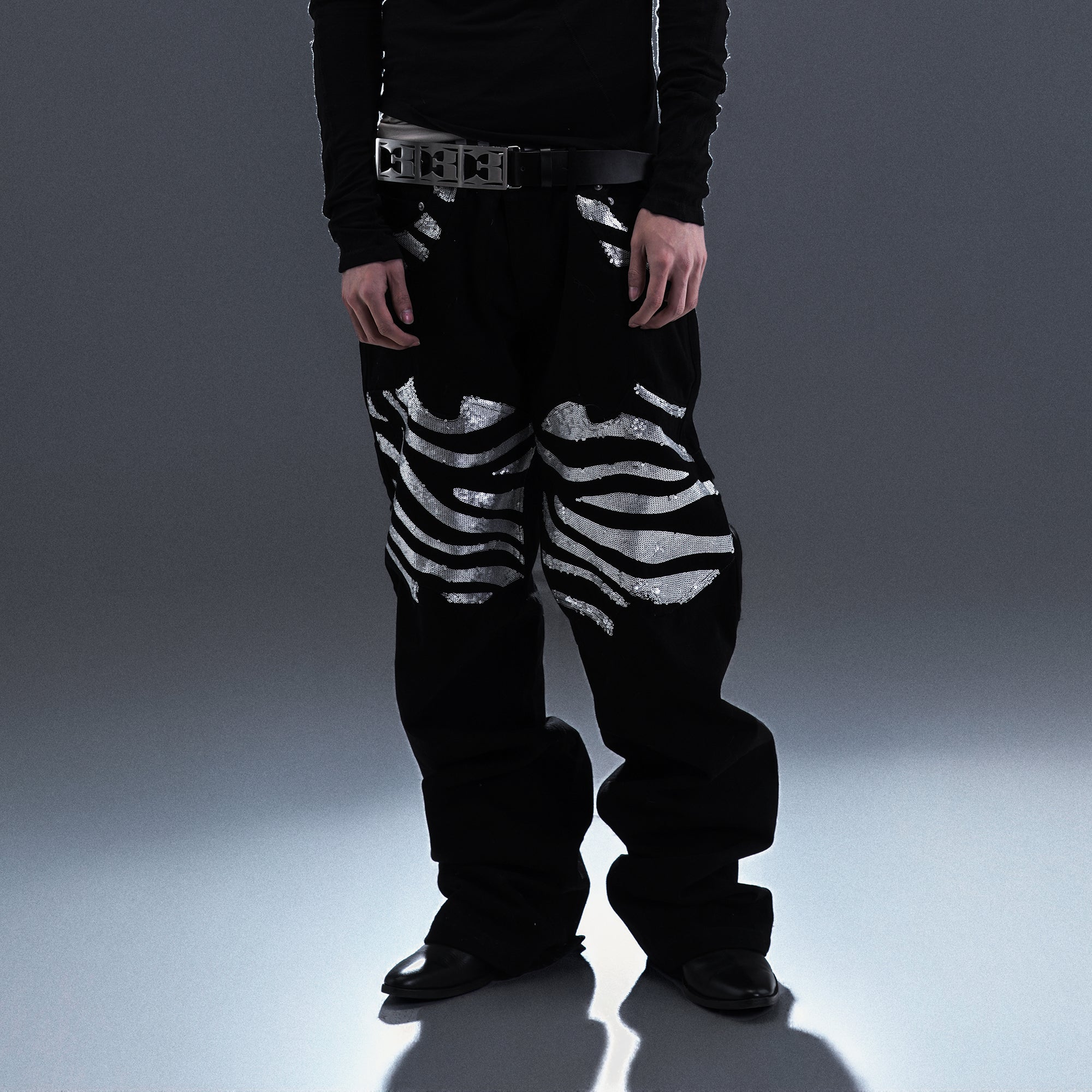 PCCVISION Silver Tiger Sequin Jeans