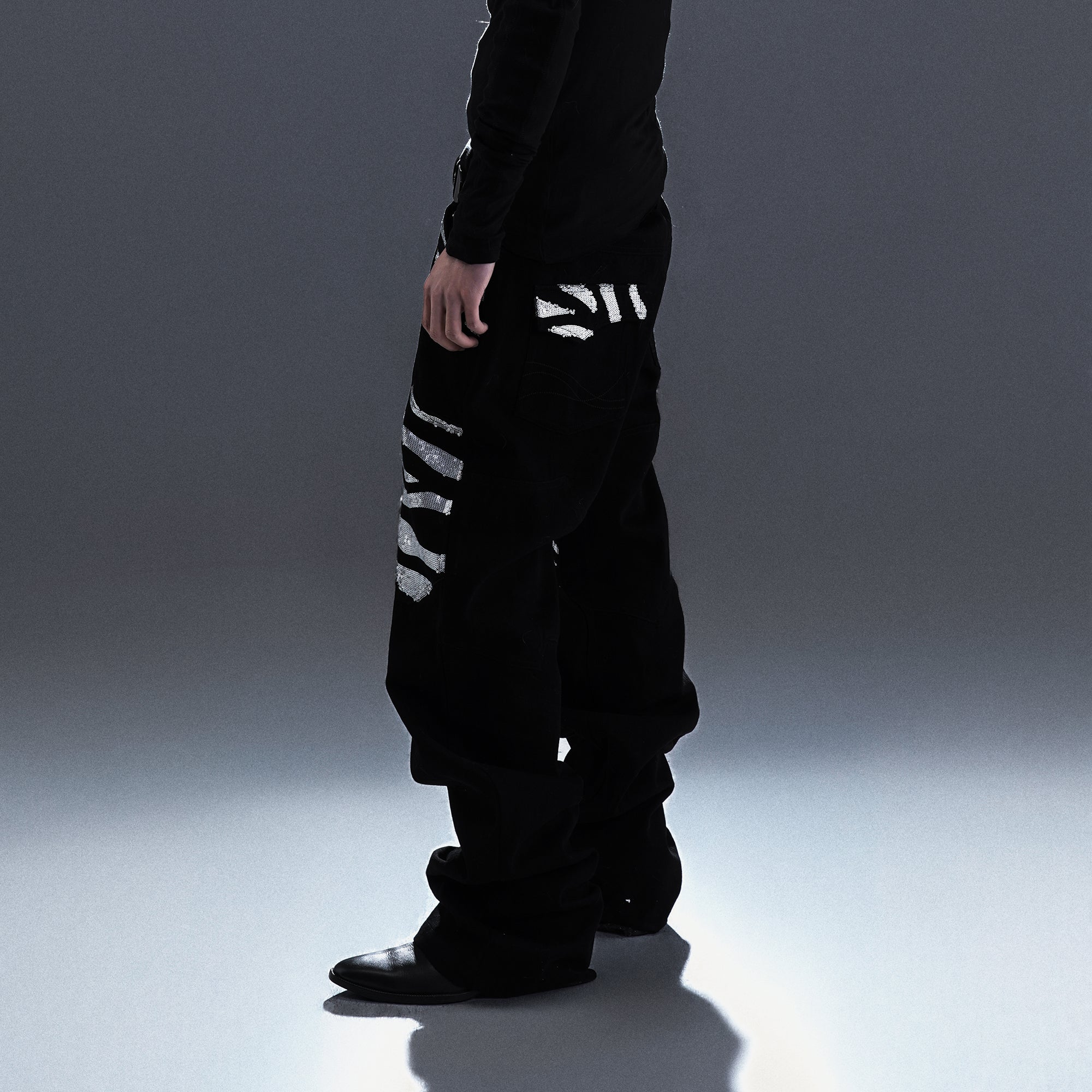 PCCVISION Silver Tiger Sequin Jeans