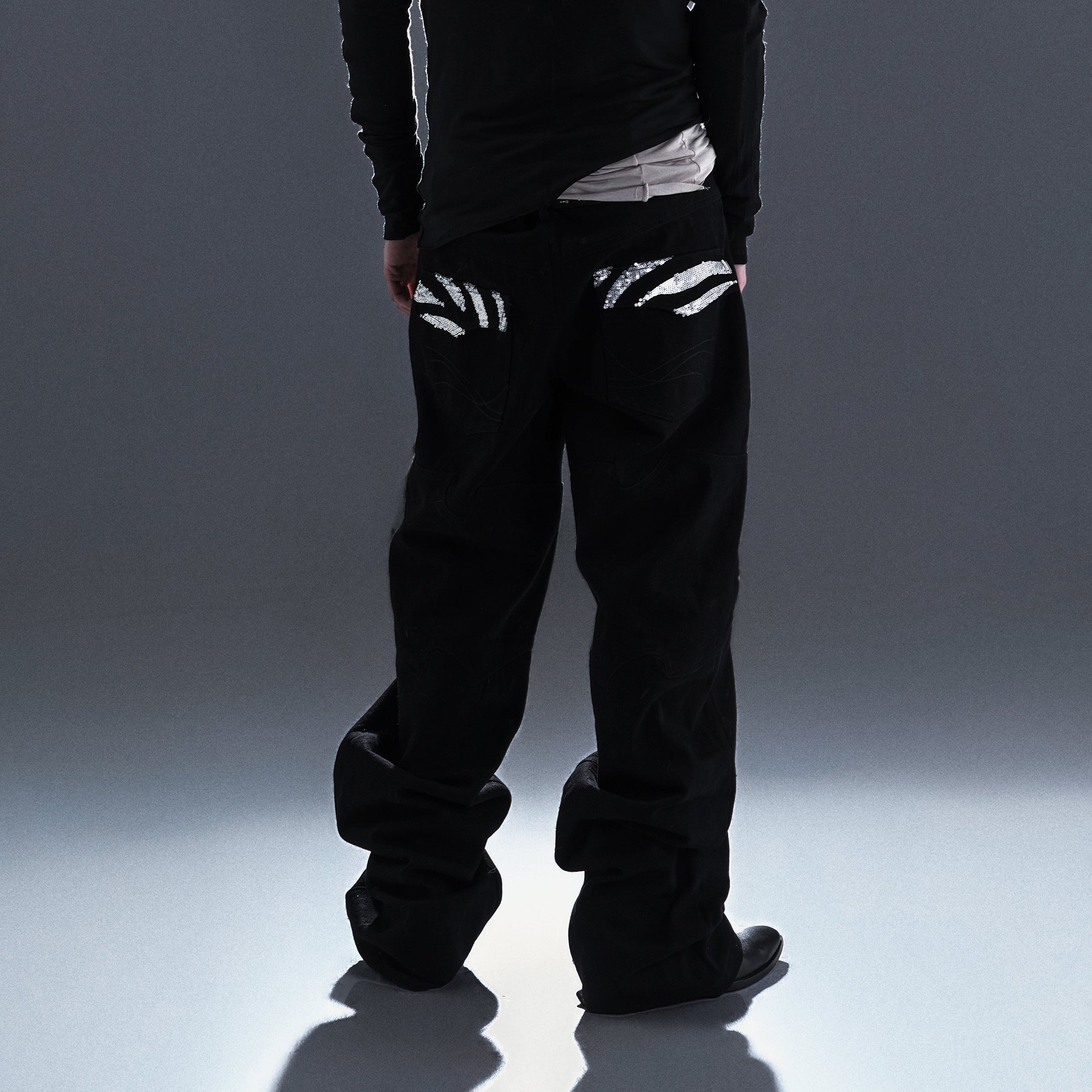 PCCVISION Silver Tiger Sequin Jeans