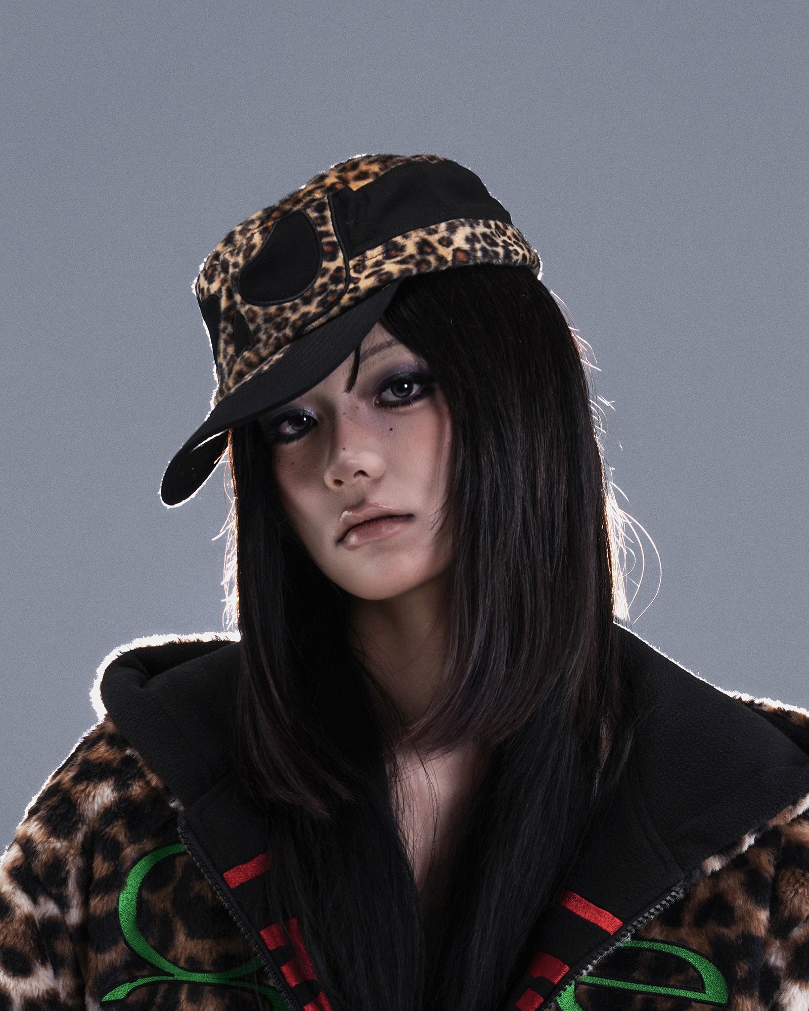 PCCVISION Leopard Skull Patchwork Field Cap