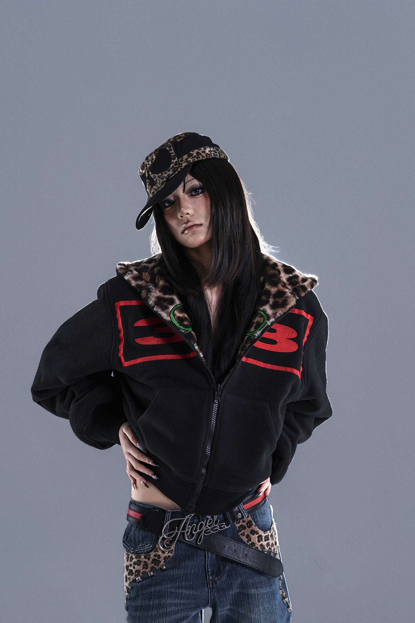 PCCVISION Leopard Skull Patchwork Field Cap