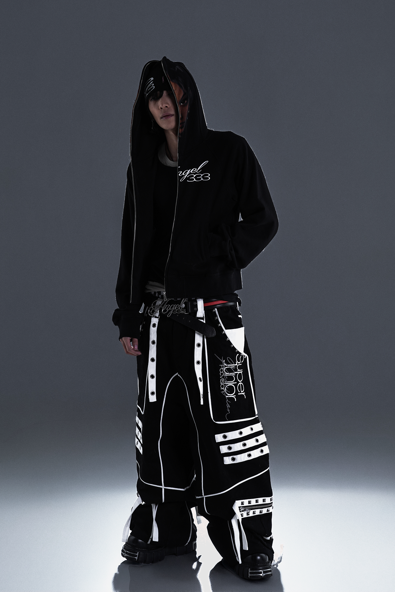 PCCVISION Studded Embroidered Baggy Pants, premium urban and streetwear designers apparel on PROJECTISR.com, PCCVISION