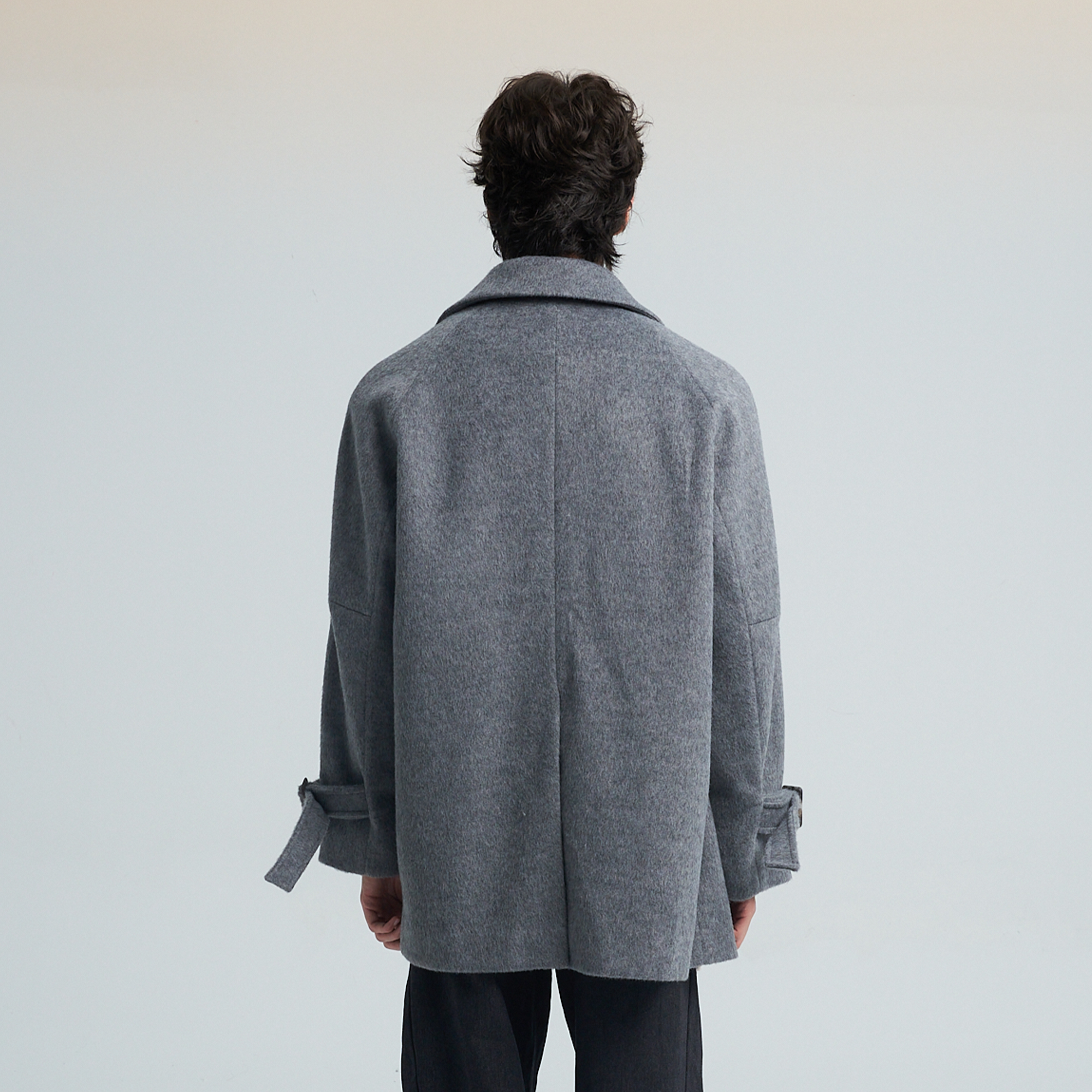 SAME FLOW Double-Breasted Wool-Blend Trench Coat